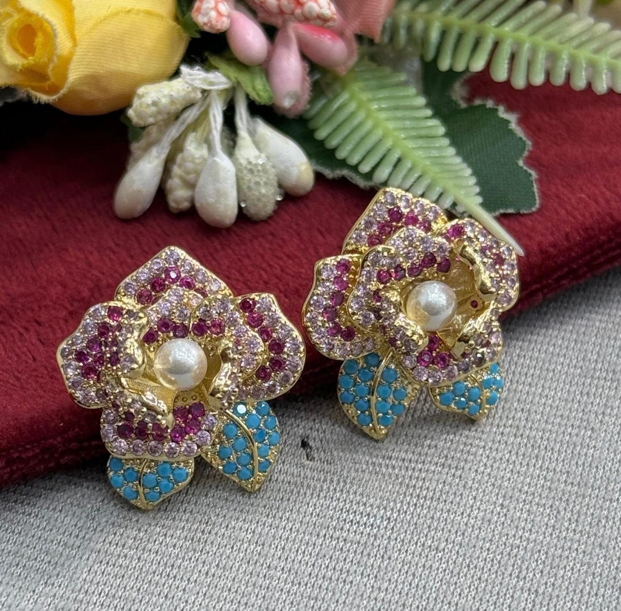 Rose CZ Studs