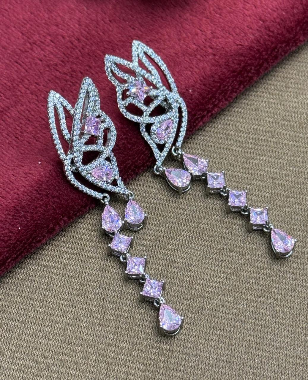 Butterfly Elegant CZ Long Earring