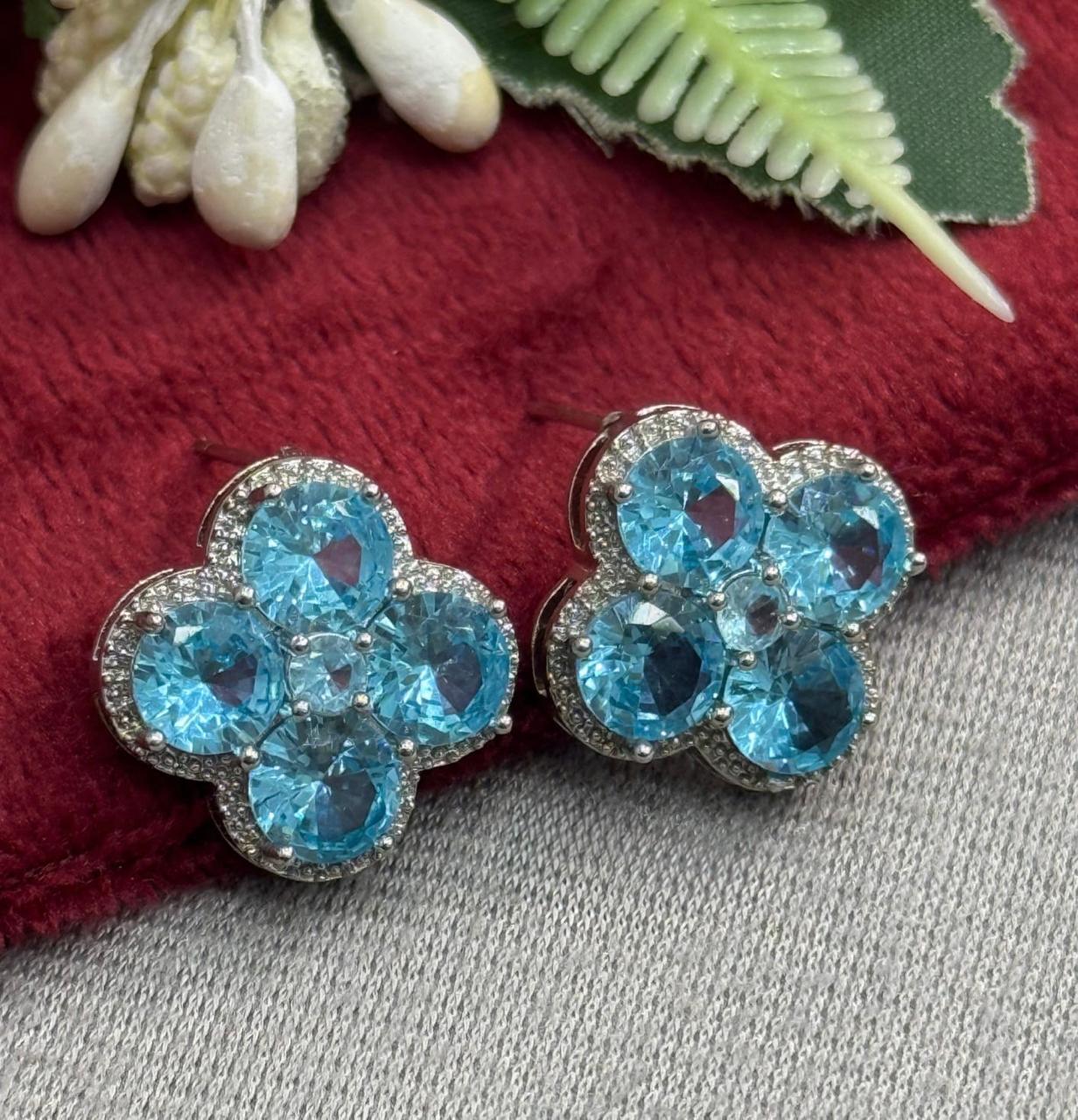 Blue Lagoon Flower Studs