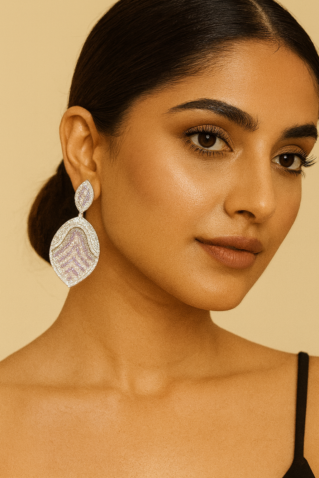 Silver & Lavender Dangle Earrings for Women and Girl