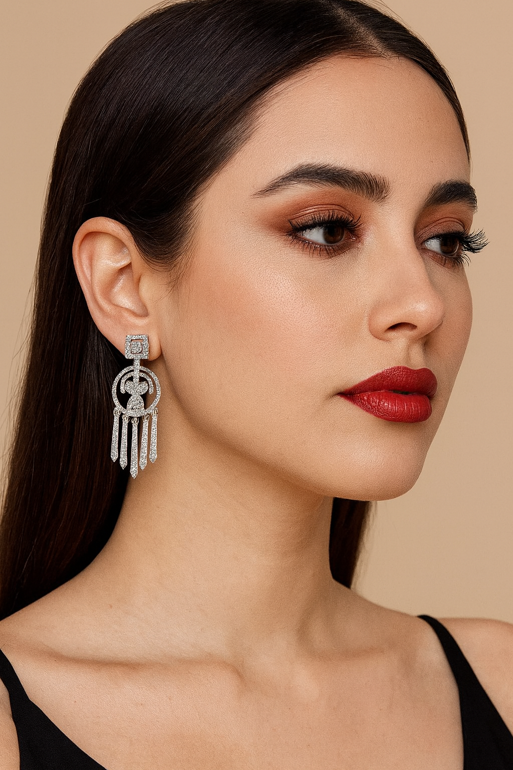 Silver Crystal Chandelier Earrings for women and girl