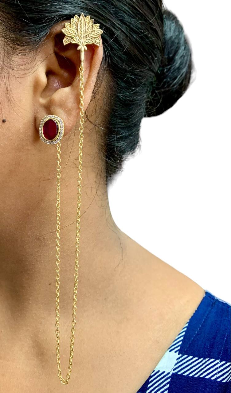 Trending Arya Twin earrings with stud and bugadi.