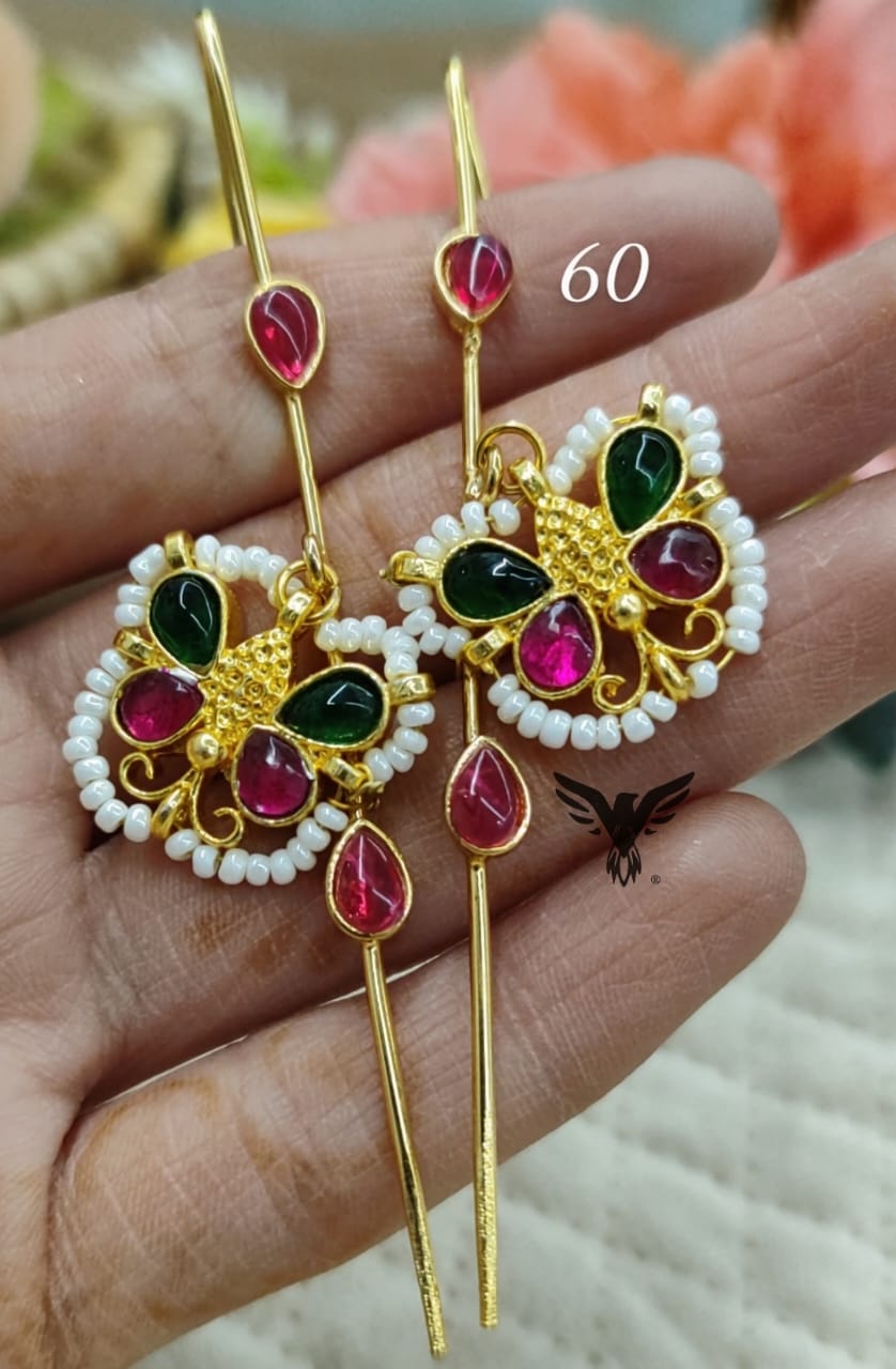 Titli designer earcuff in pachi kundan