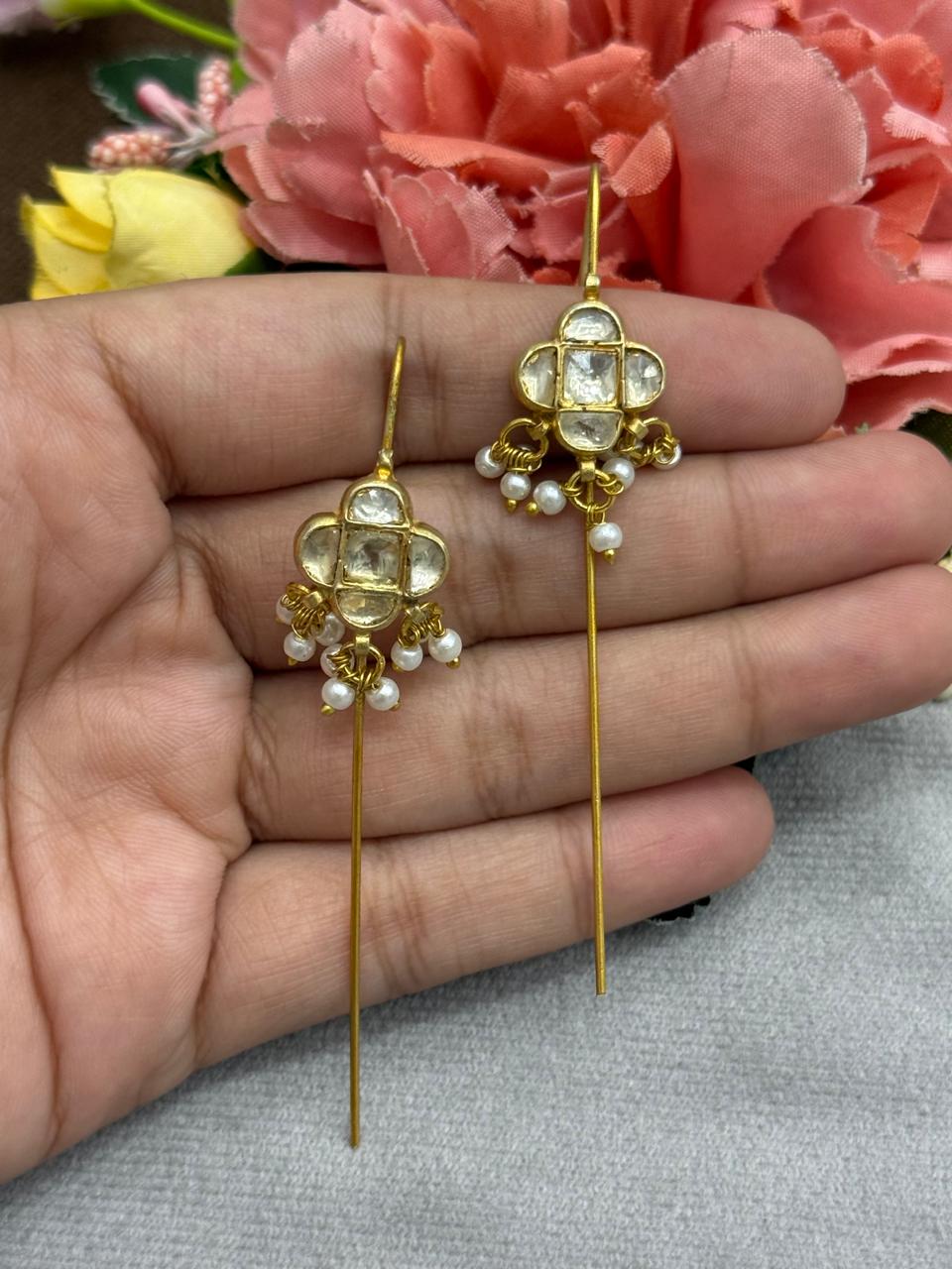 Trendy designer earcuff in pachi kundan for women