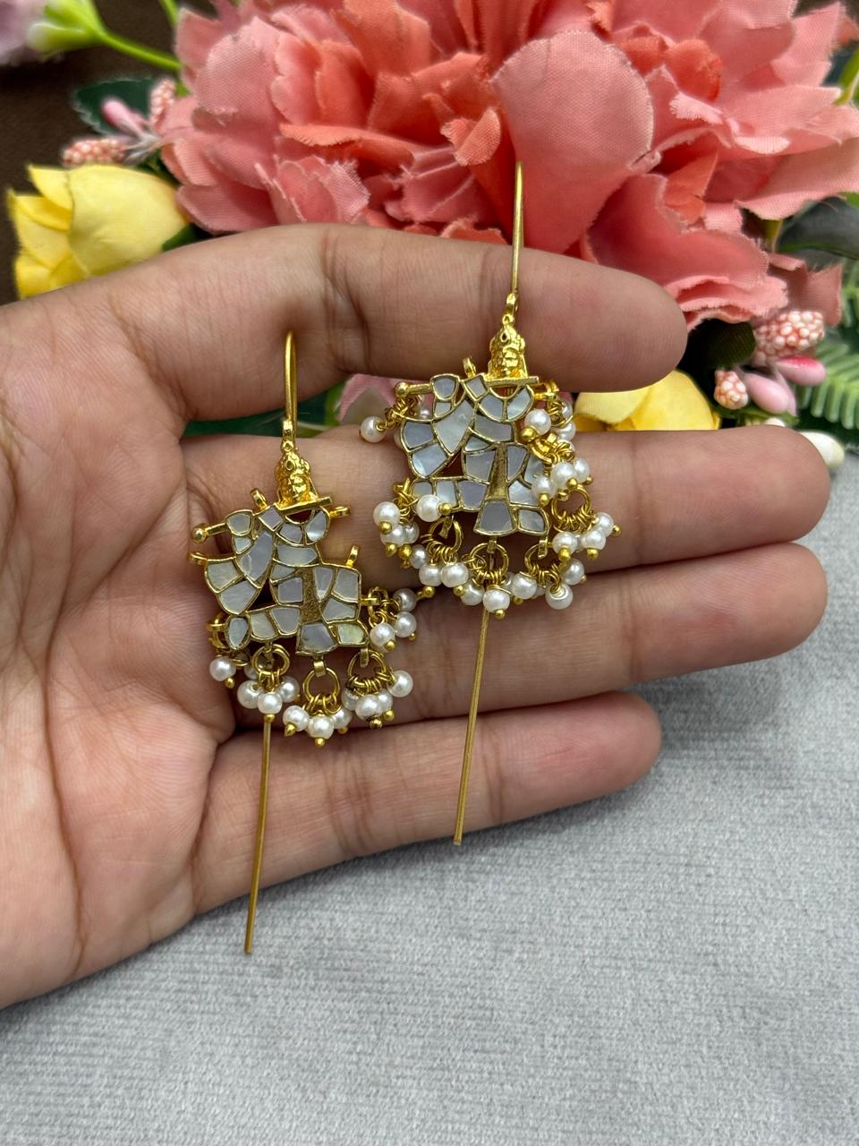 Krishna designer earcuff in pachi kundani for women