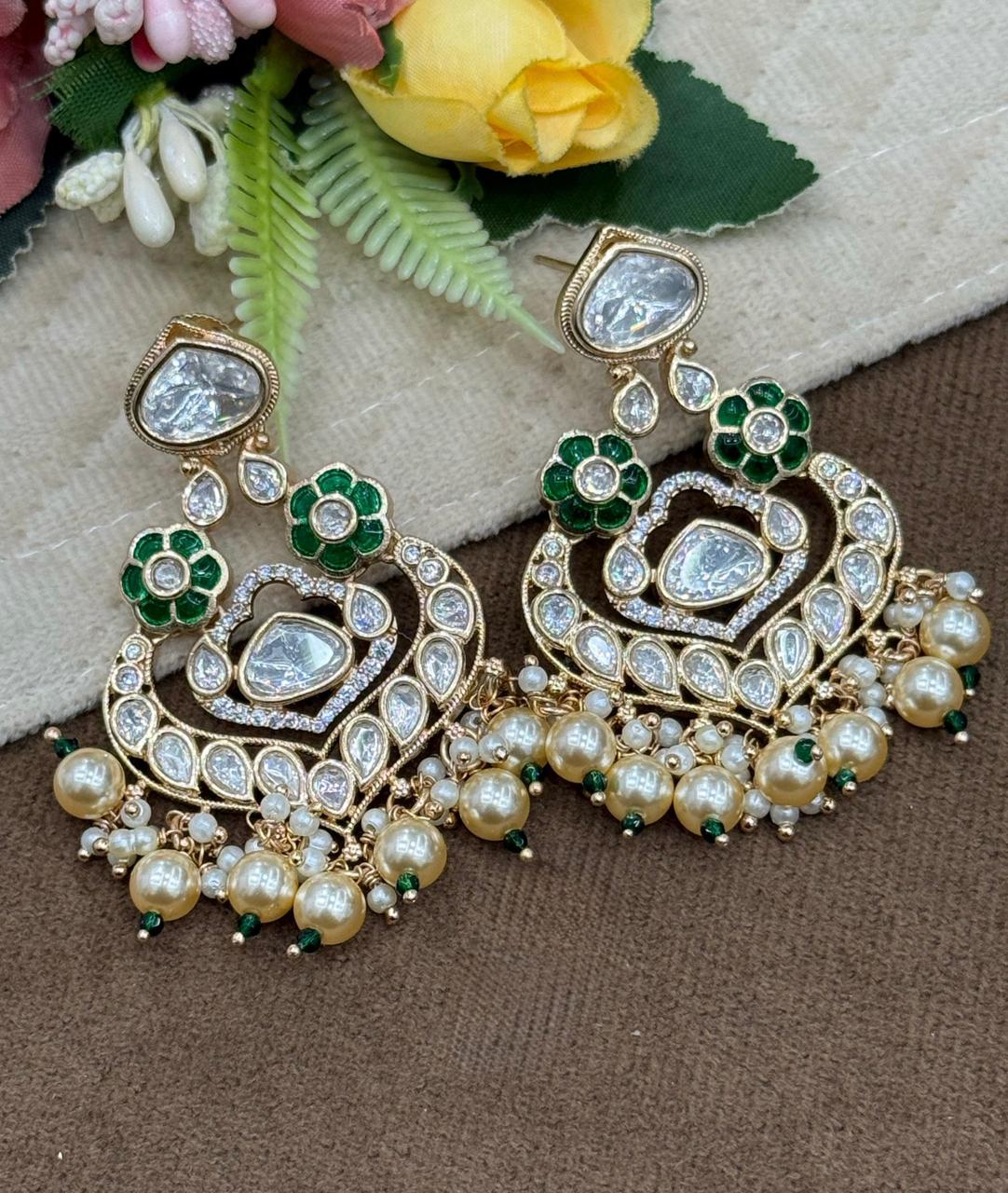 Floral With Sunheri Earring For Women