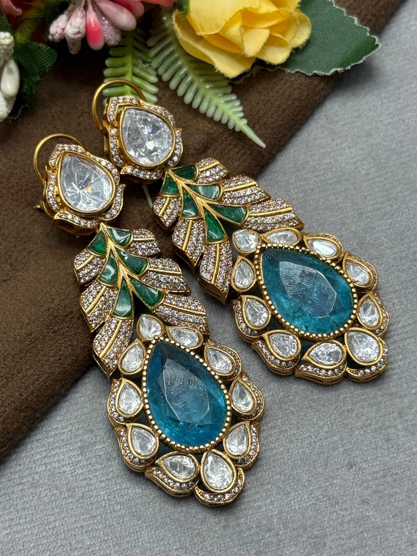 Rashi Mossanite with doublet stone in Blue for women