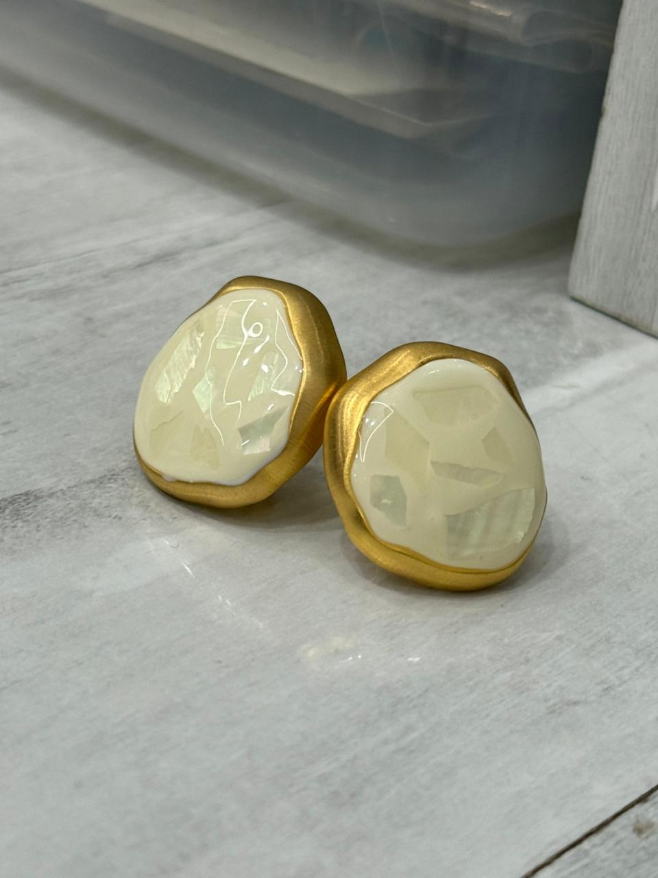 White Color Korean Studs in white for woman