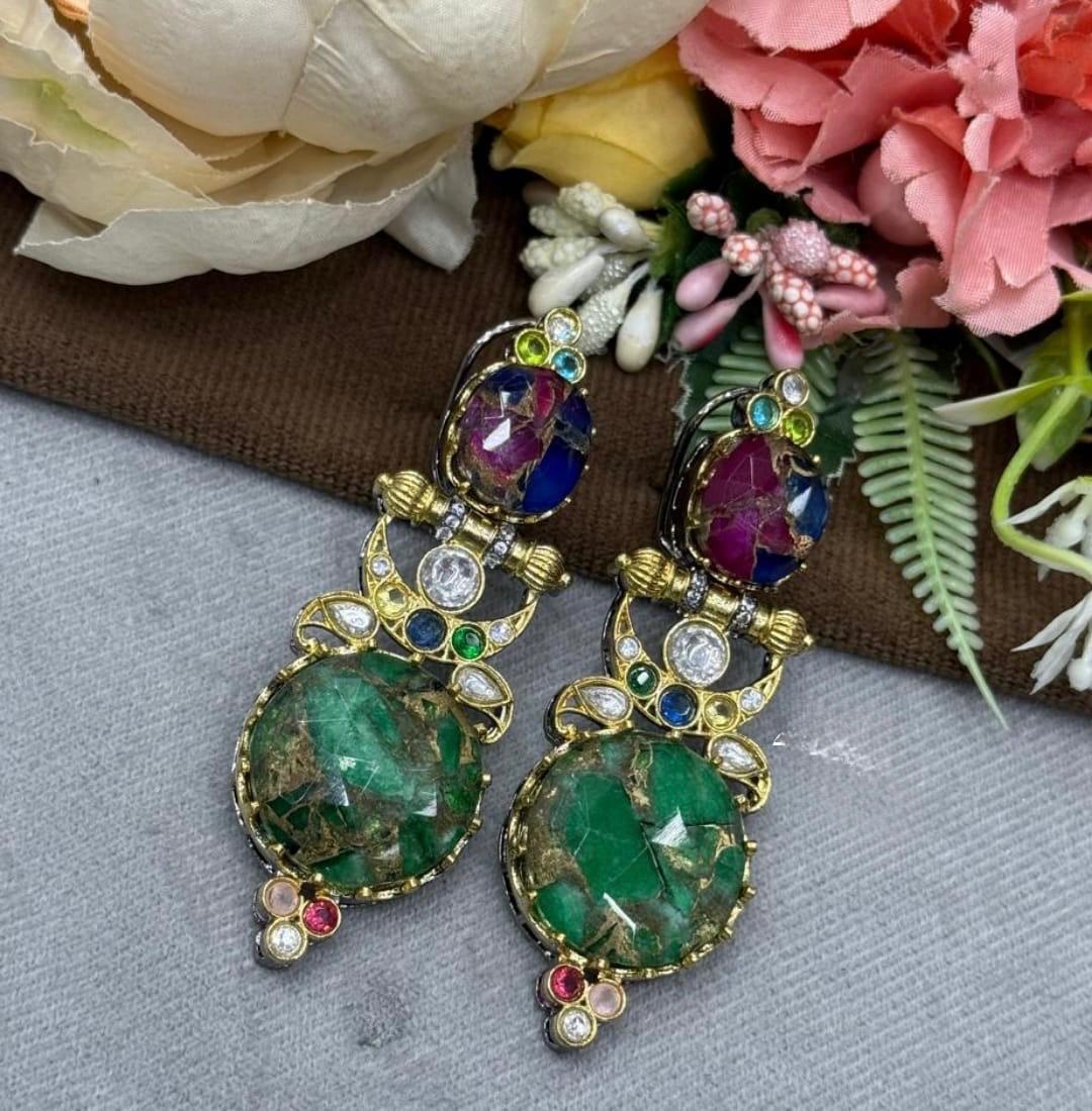 Marvel Stone With Colour Stones Earrings for woman