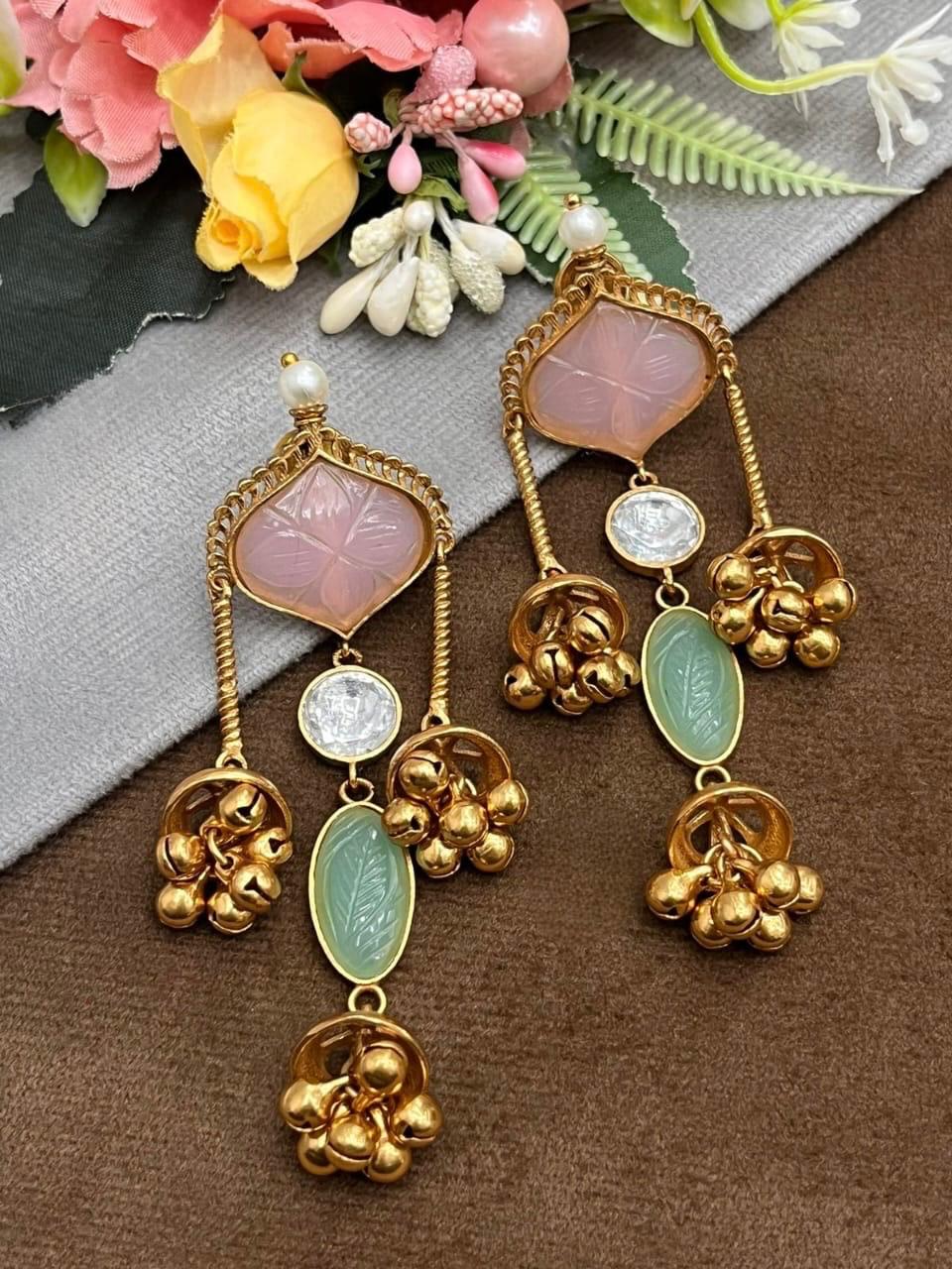 Ghunghroo With Stones Long Earring for woman