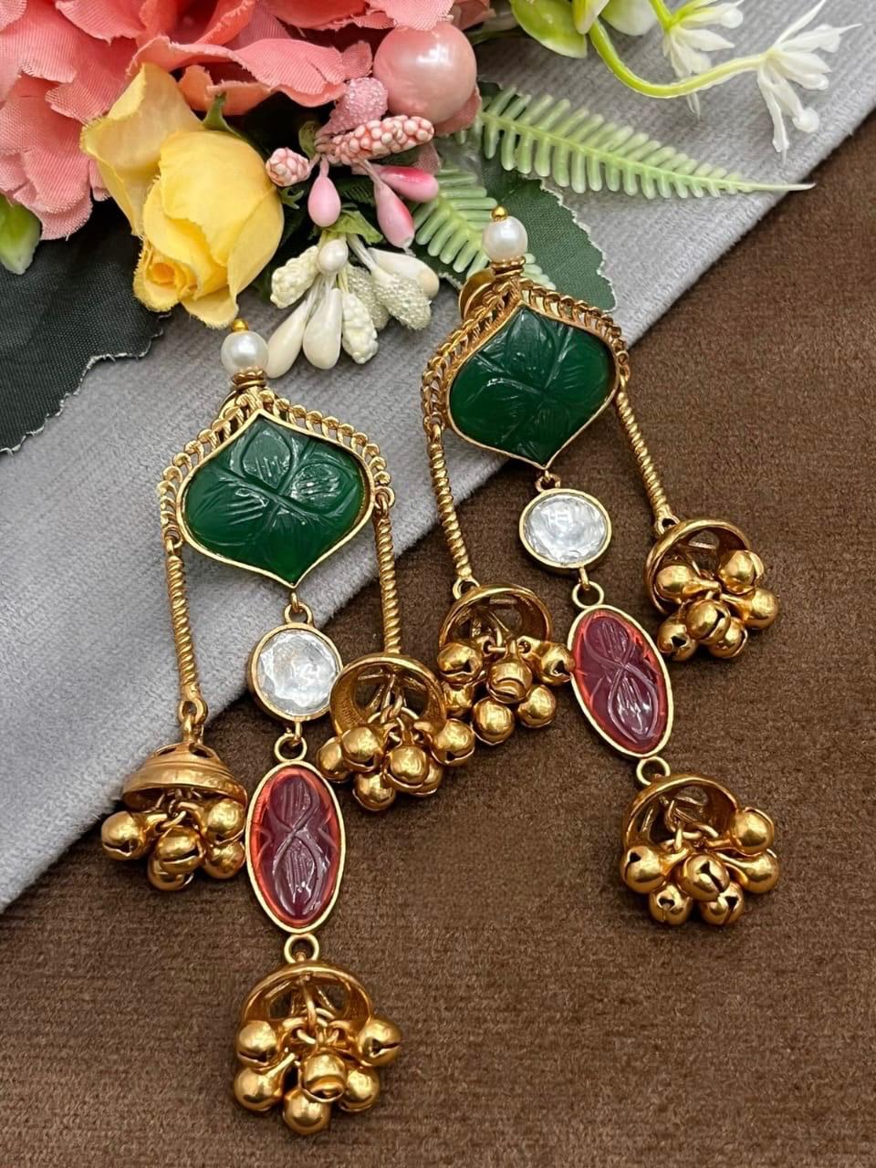 Ghunghroo With Stones Long Earring for woman