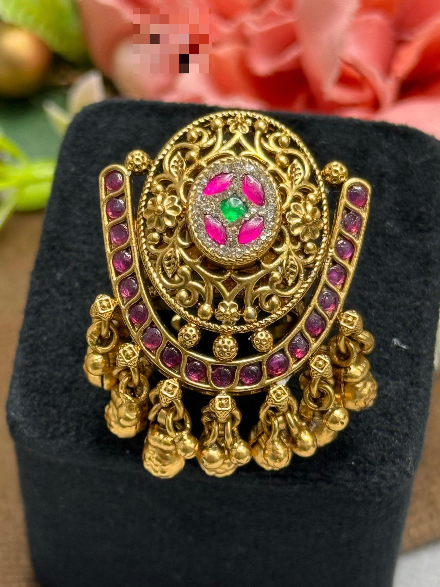 Kemp Stones With Kundan Rajwadi Ring for woman