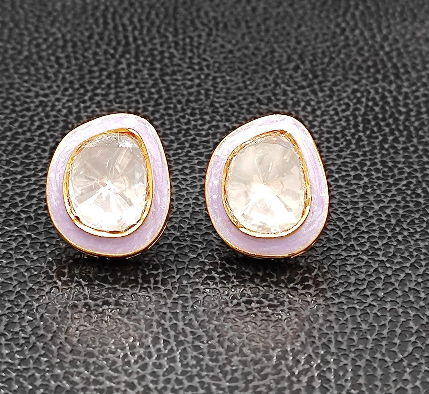 Enamelling With Polki Stud for woman