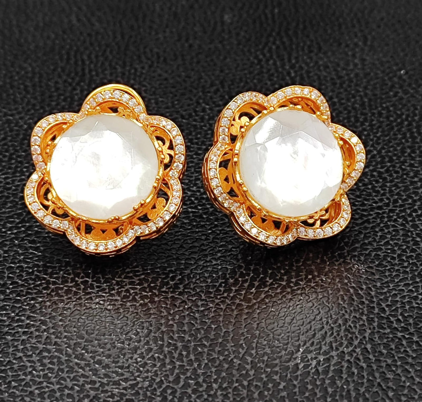 MOP With Mossanite Studs for woman