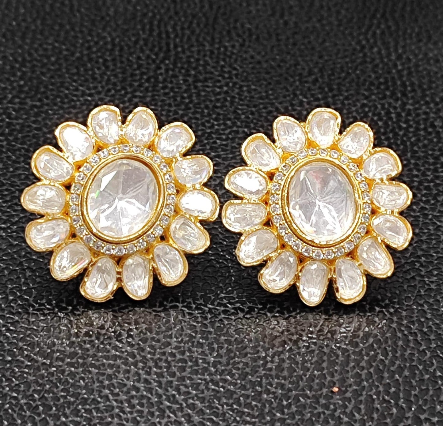 Rajputana Stone With Doublet Stone Stud for woman