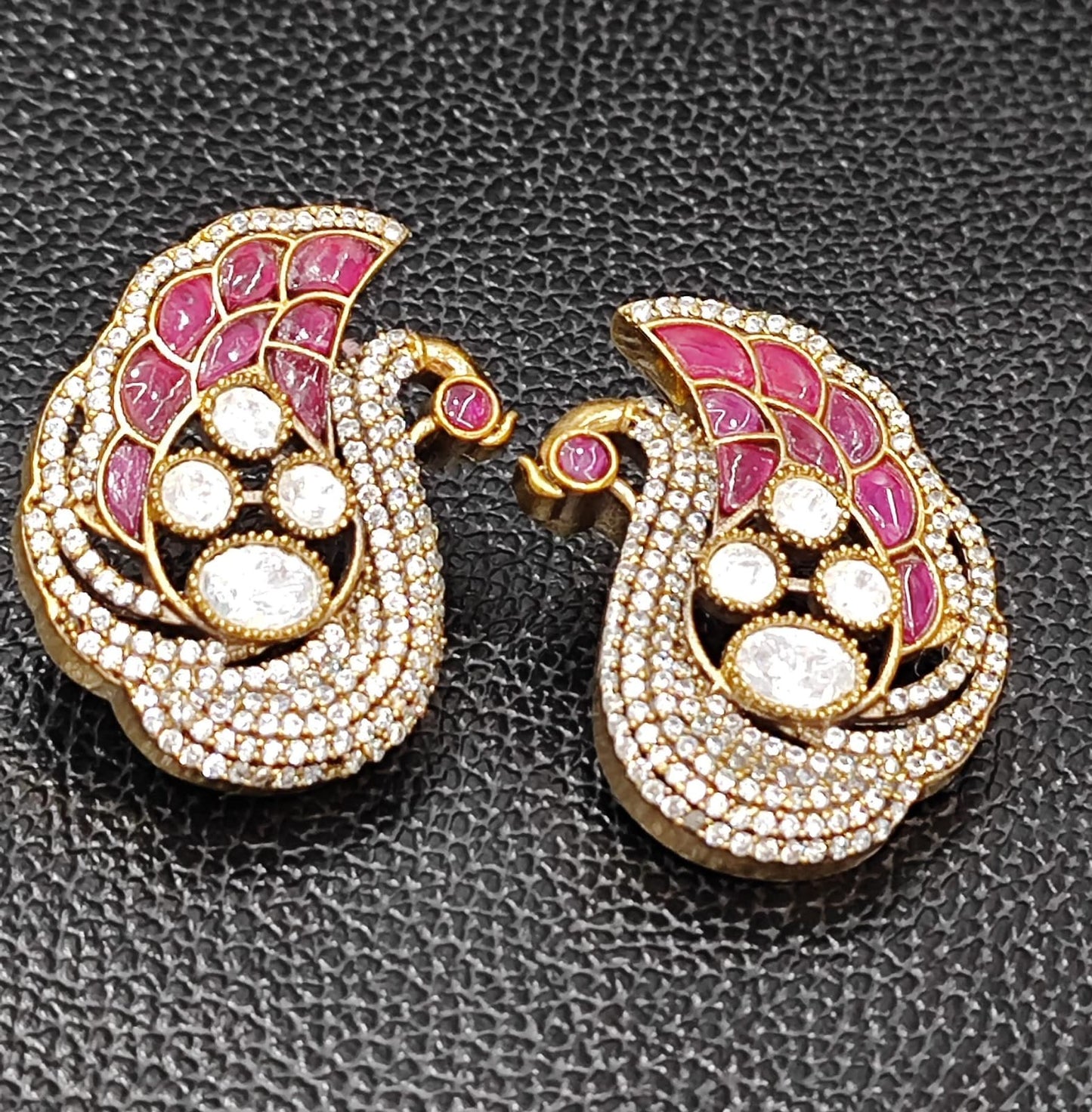 Peacock Stud With Mossanite for woman