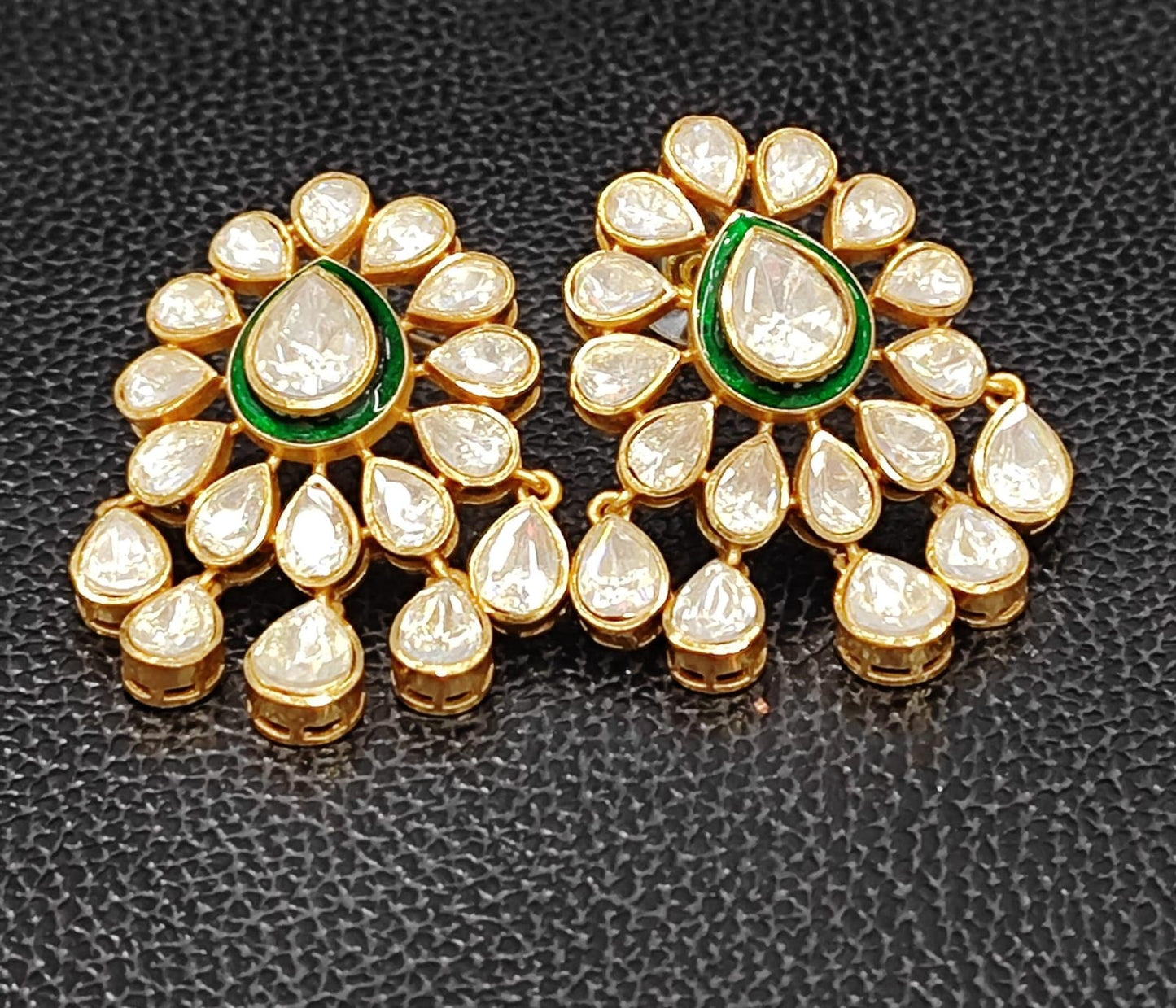 Centre Enamel With Mossanite Stud for woman