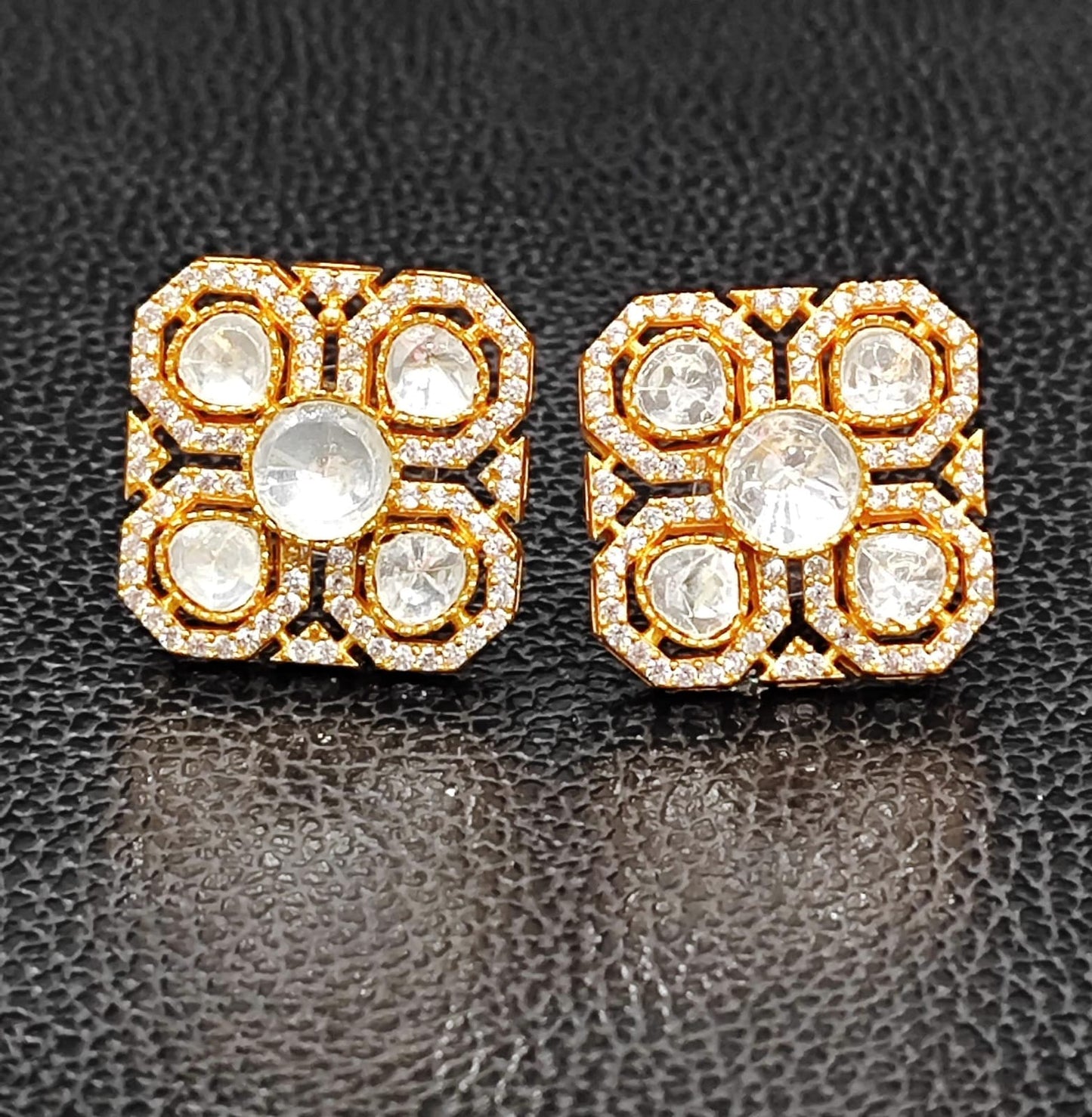 Square Mossanite Studs for woman