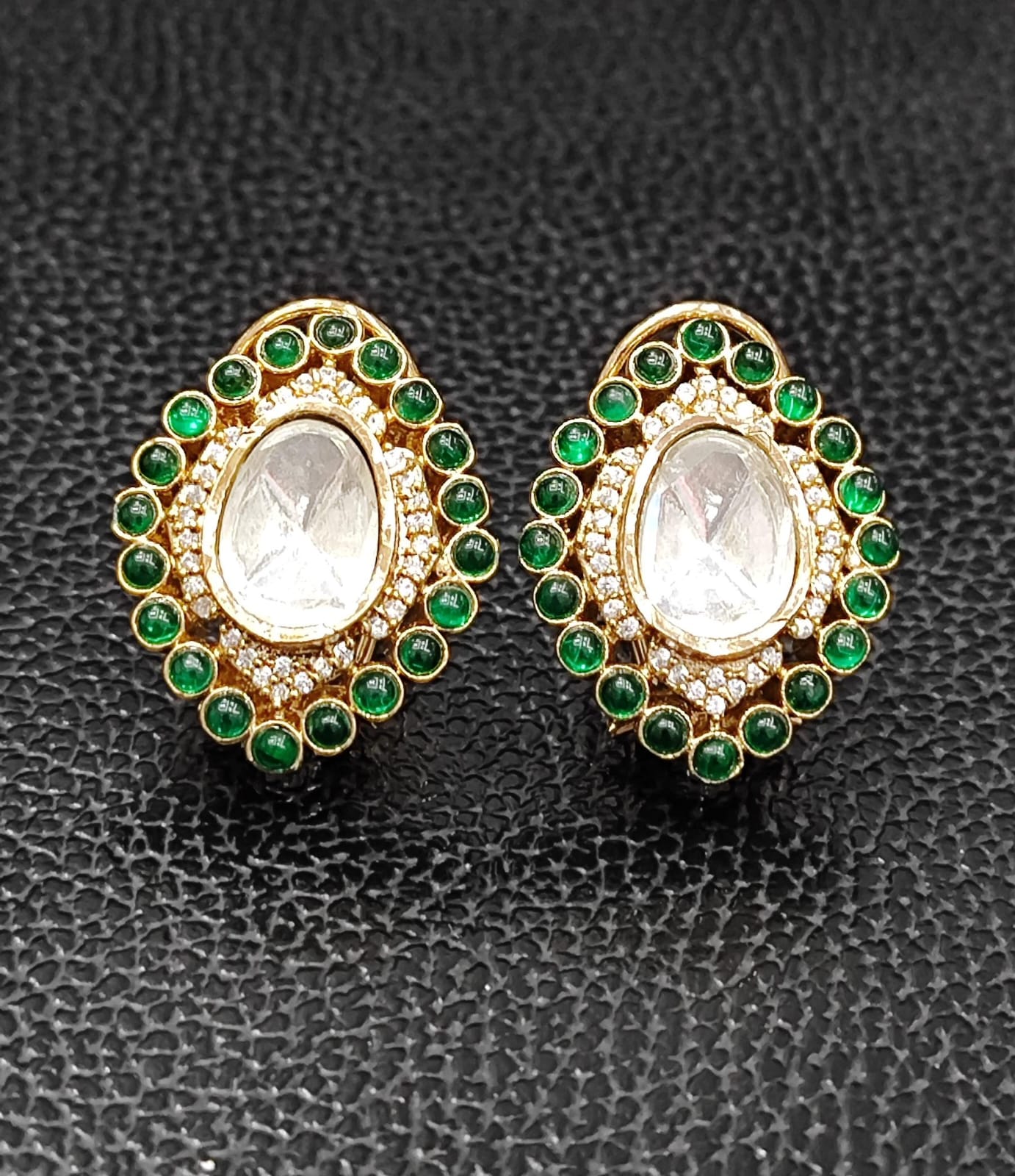 Polki With Pota Stones Stud for woman