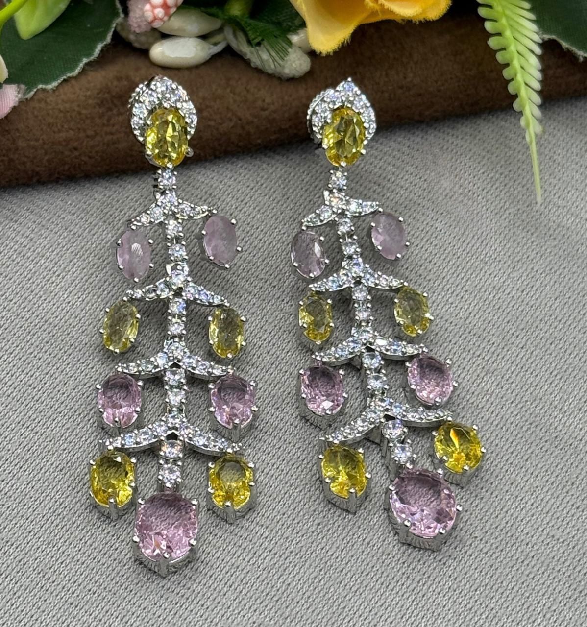 Zircon Drop Doublets Stone Earring for woman