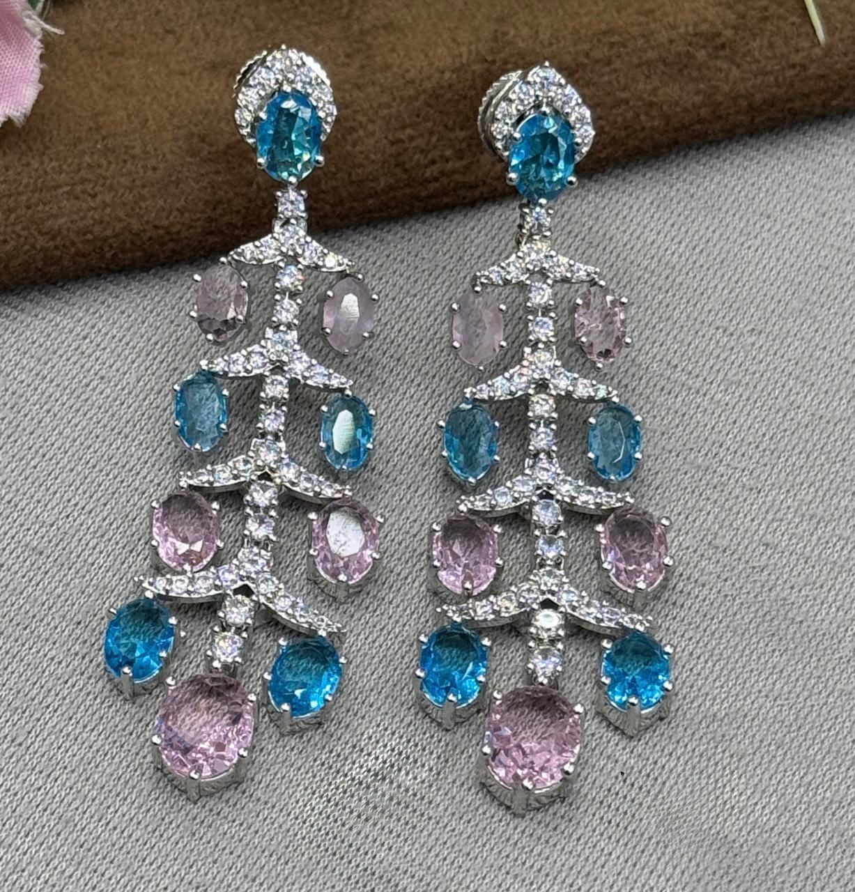 Zircon Drop Doublets Stone Earring for woman