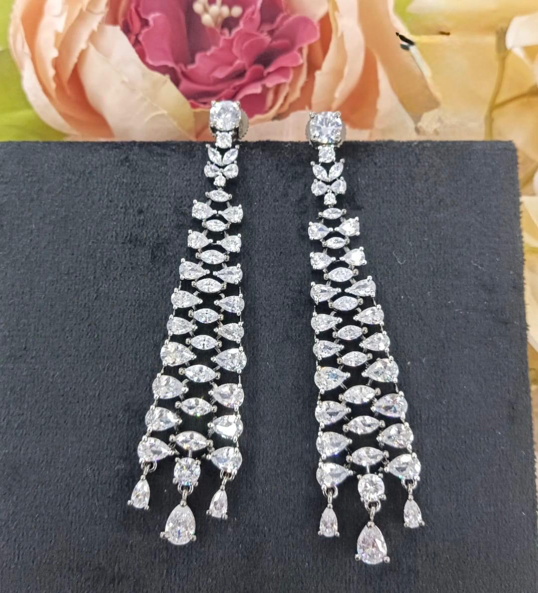 Long CZ Earring for woman