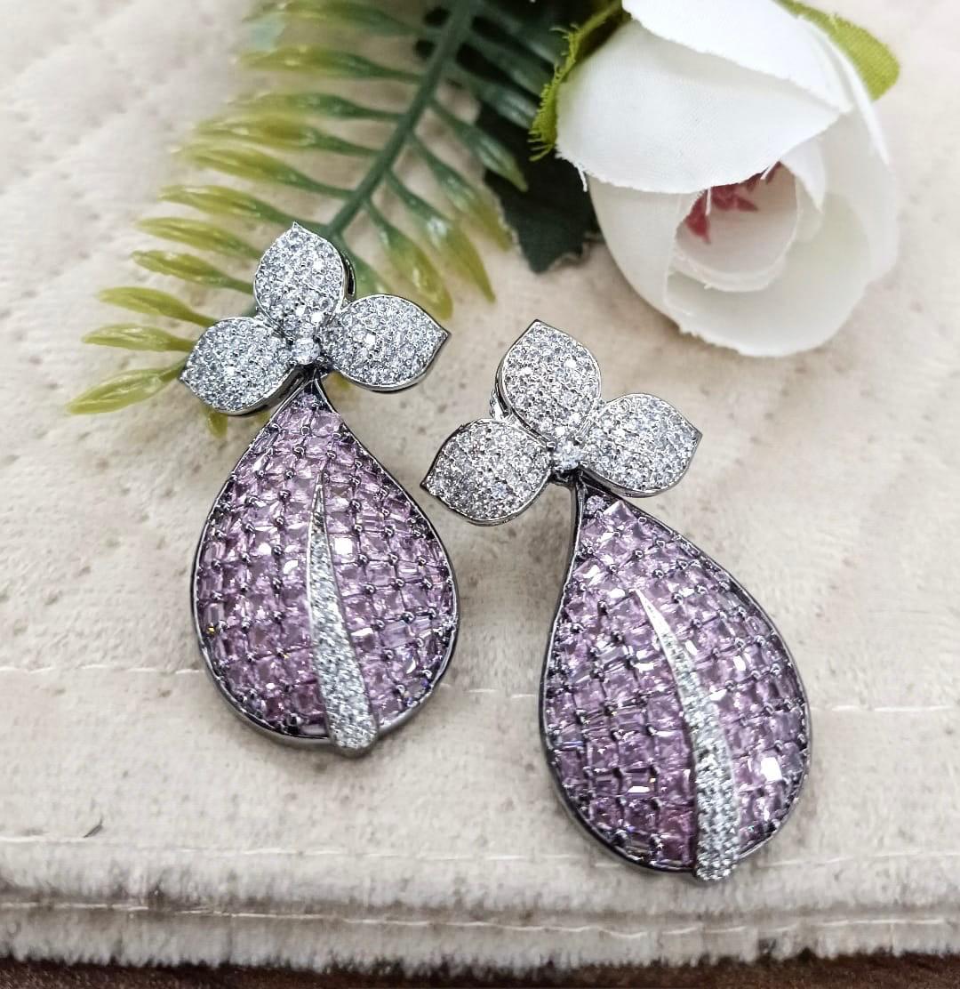 Invisible Setting With CZ Earring for woman