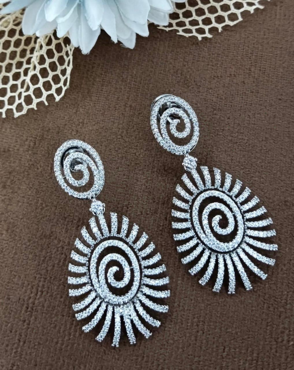 Zircon Silver Plated Earring for woman