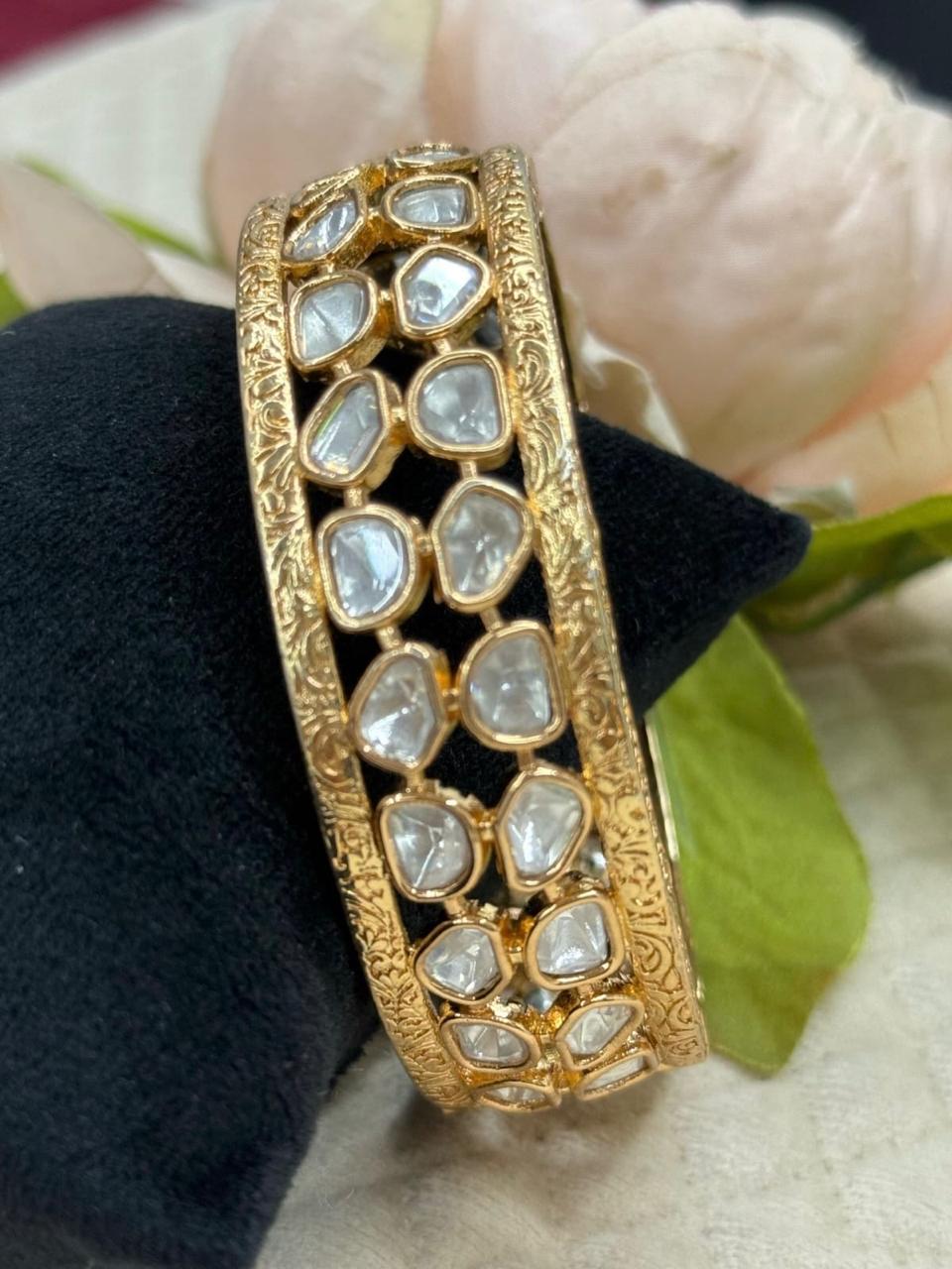 Polki Mossanite Kundan Kada for woman