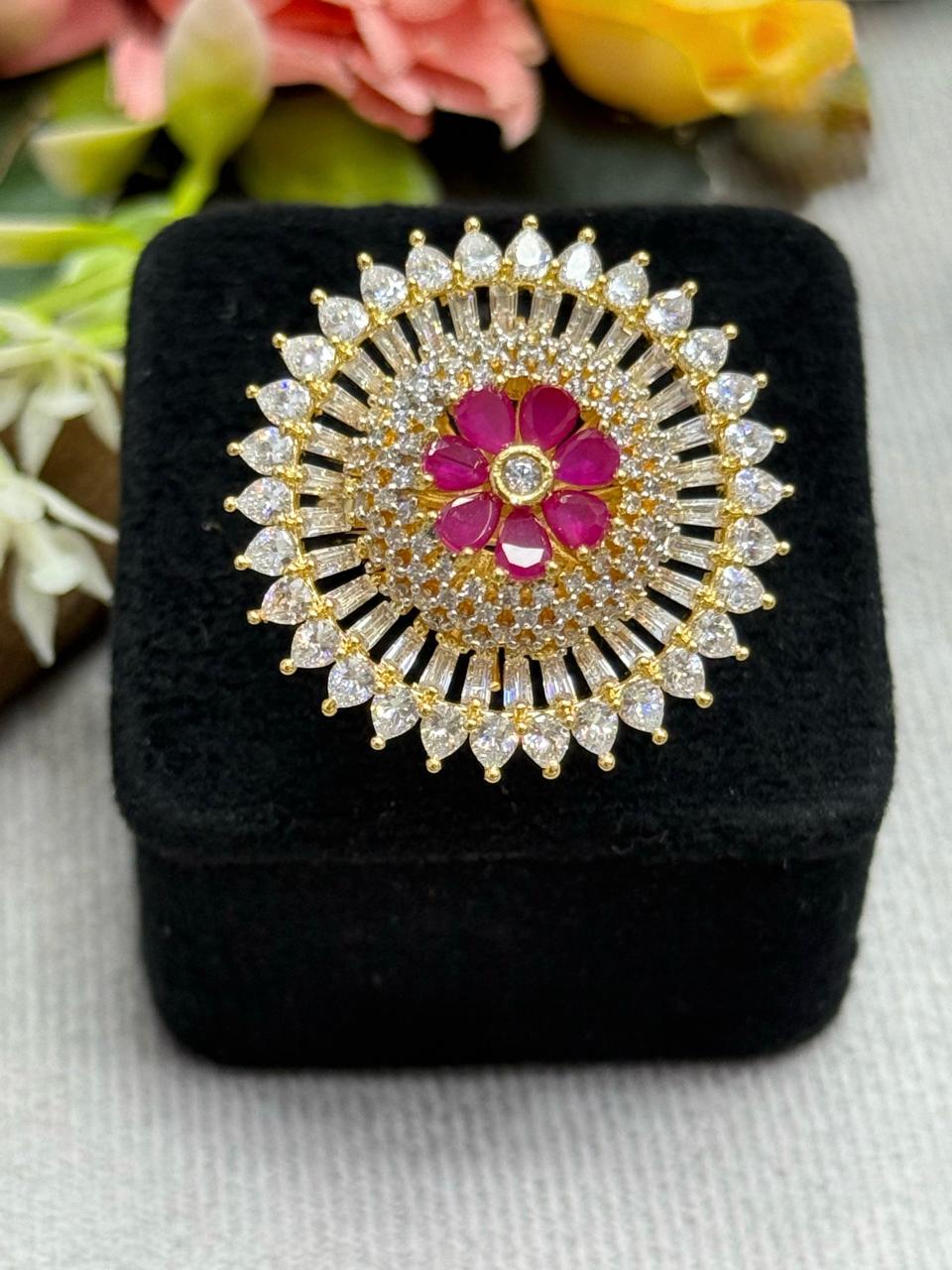 Golden Polish With cz Ring for woman