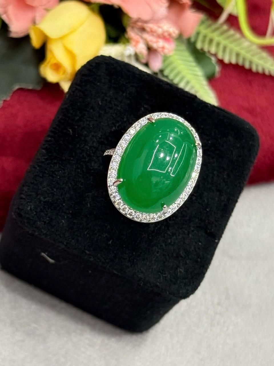 Labrodyte Doublet CZ Finger Ring for woman