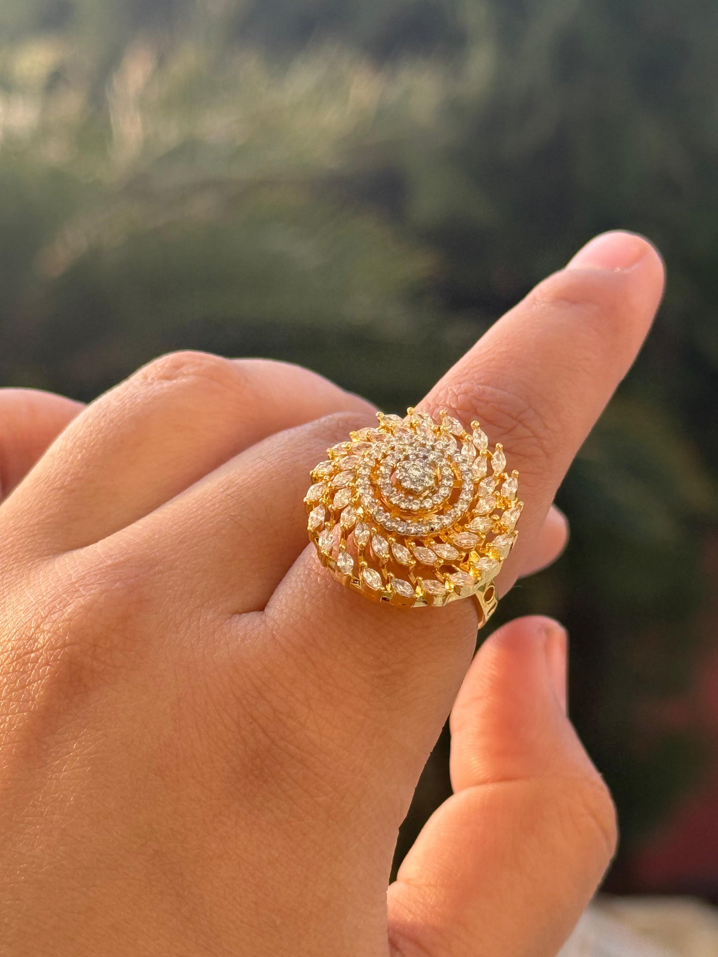 Spiral With cz Ring for woman