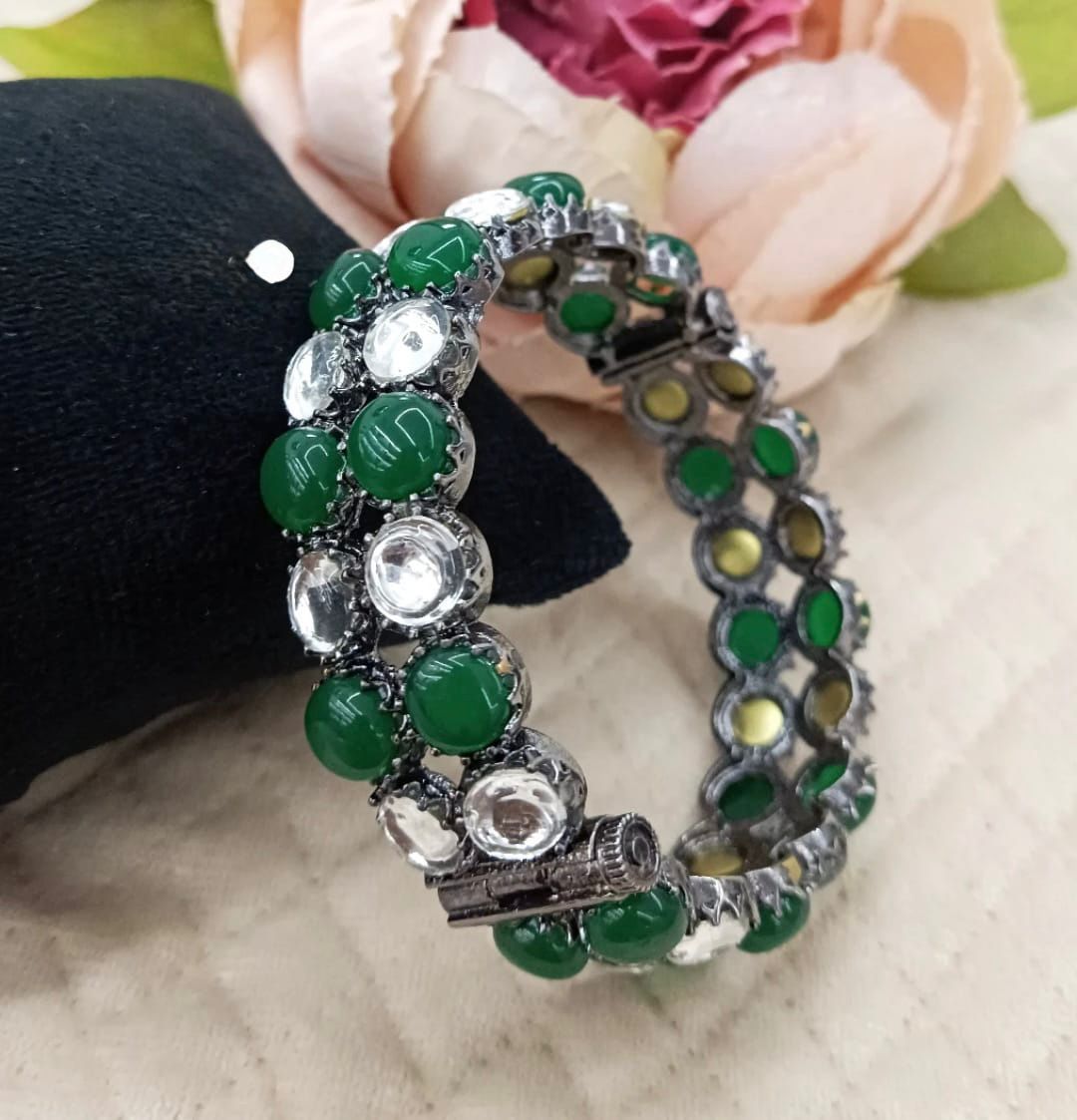 Victorian With Pota Stone Bracelet in green for woman