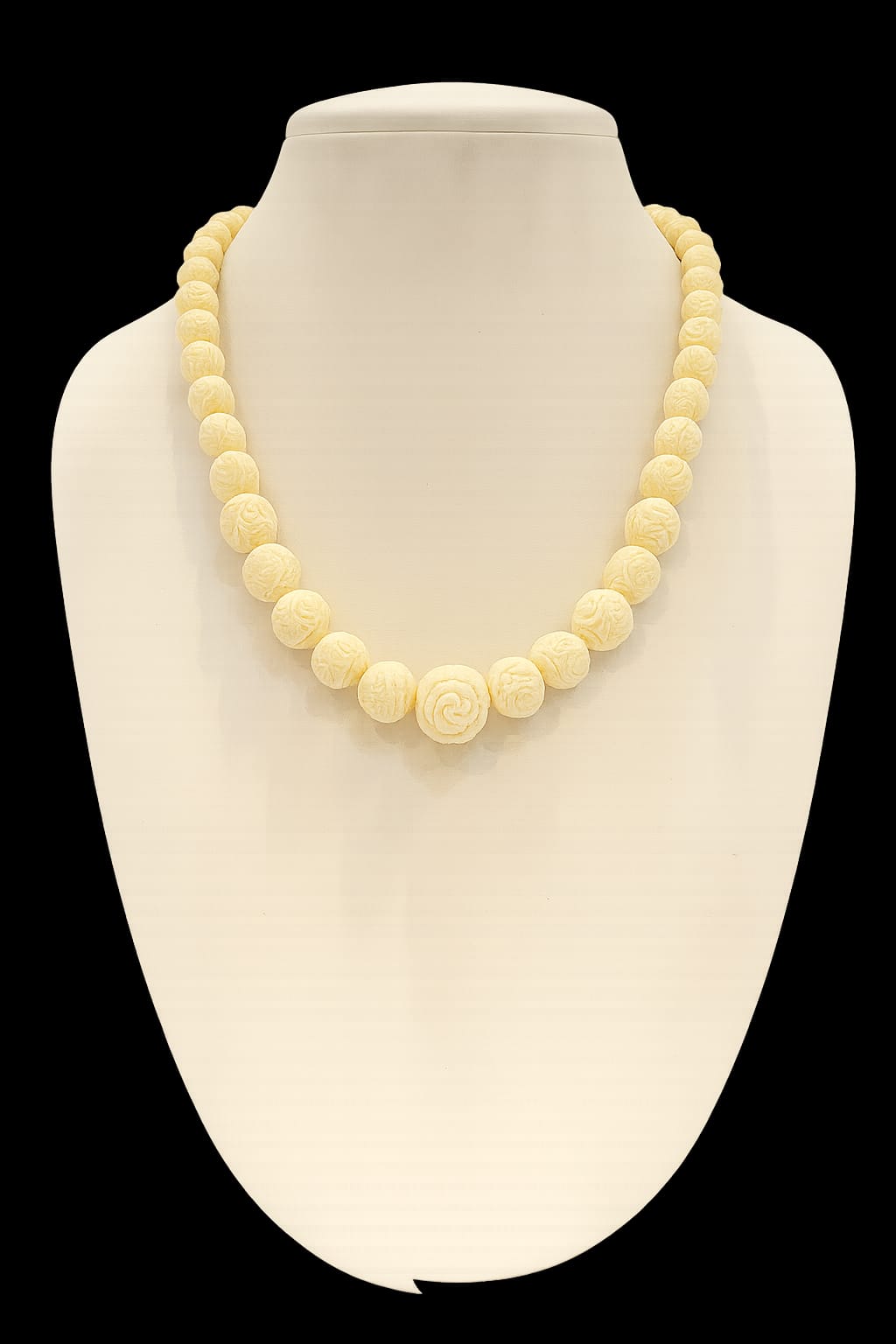 CERAMIC BALLS CARVING BEADS MALA FOR WOMEN