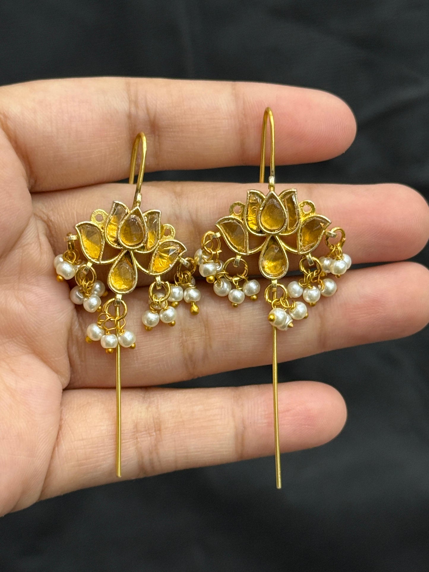 Ethnic Floral Yellow Earcuff