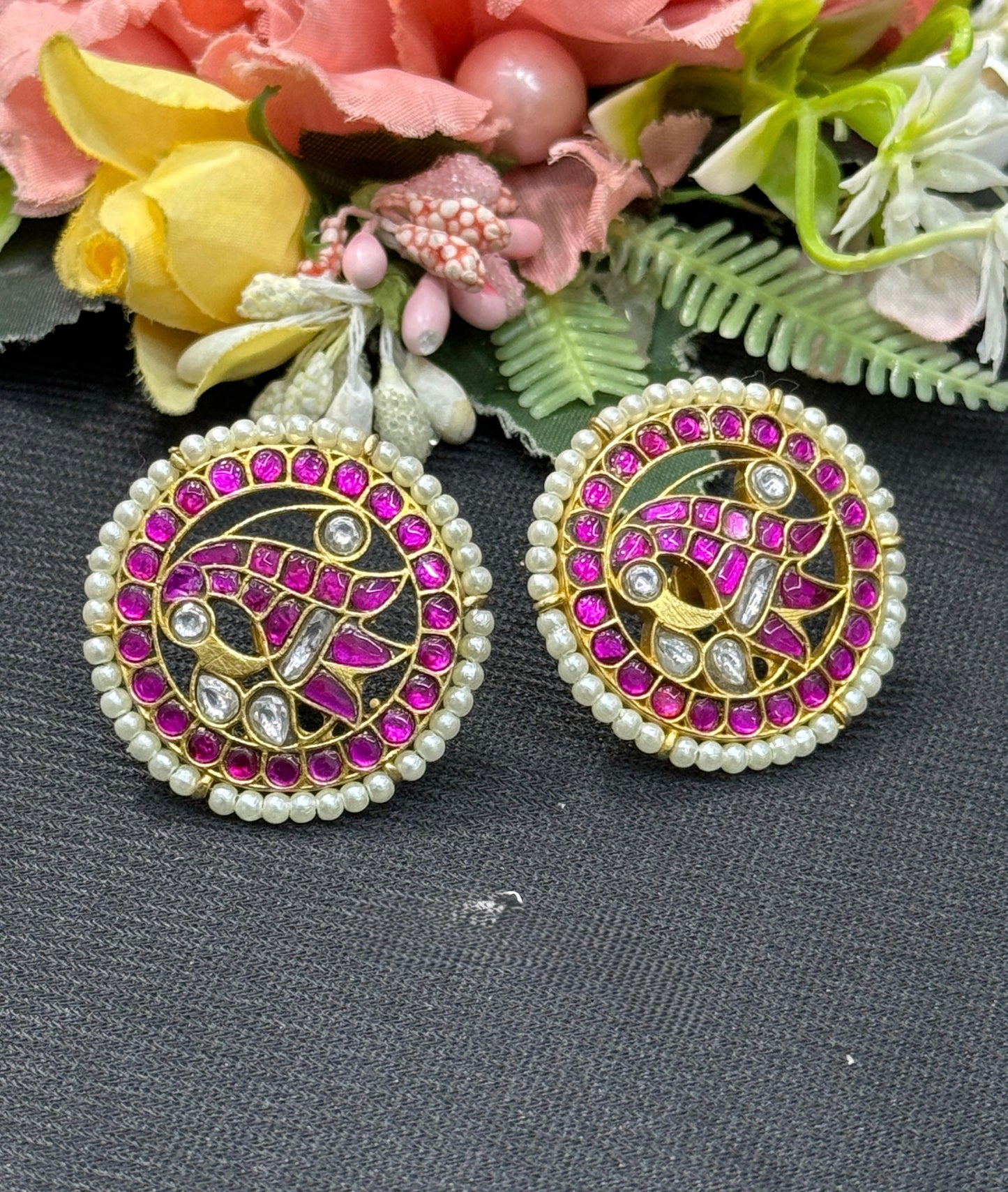 Over Sized Peacock Motiff Studs