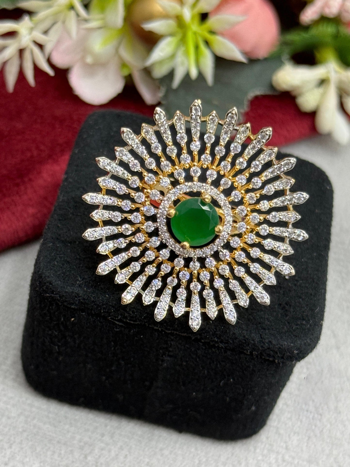 Look Alike Sunflower Wtih Doublet Green Ring
