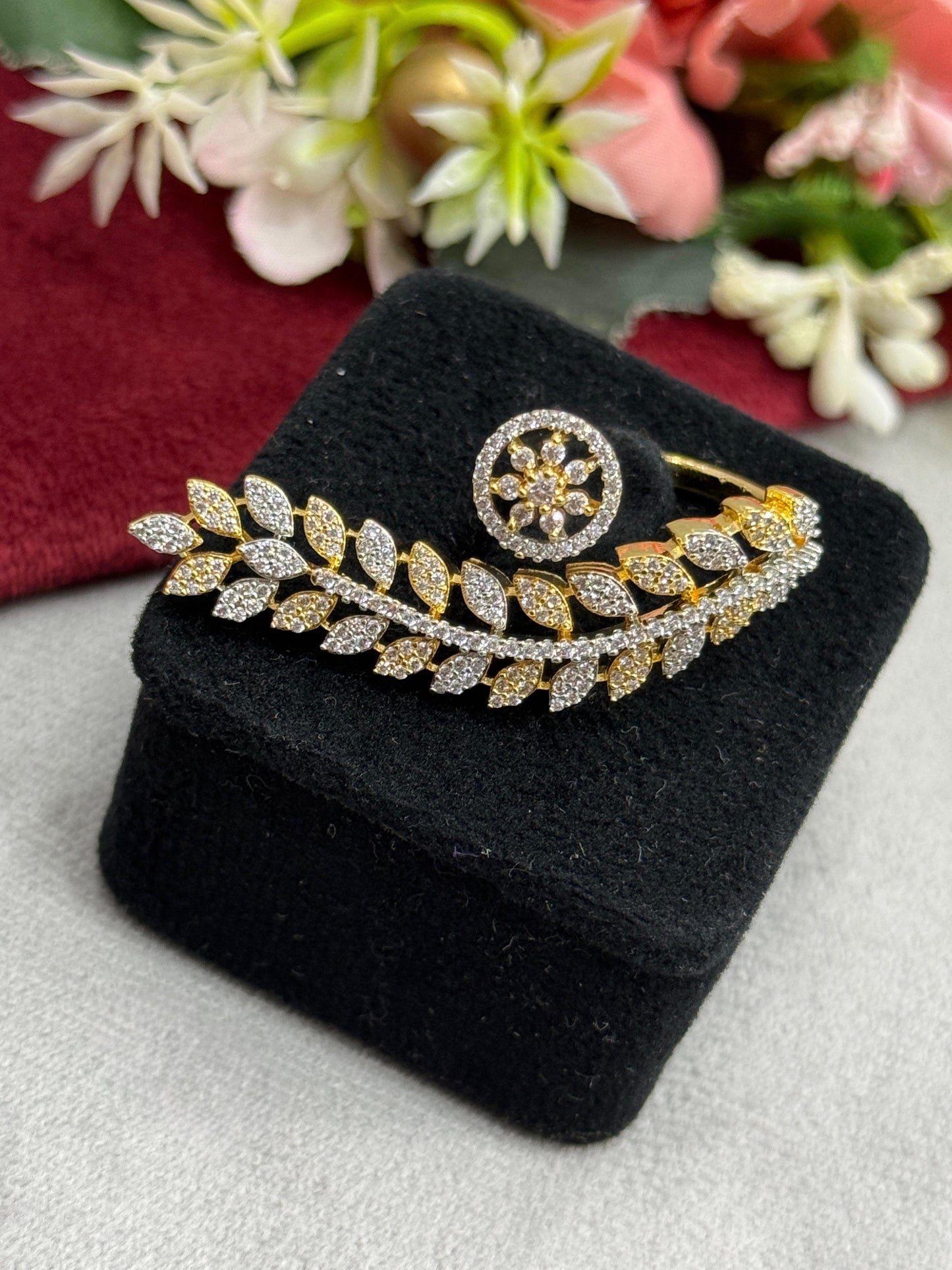 Nature Inspired Leaf Wrap Cocktail Ring