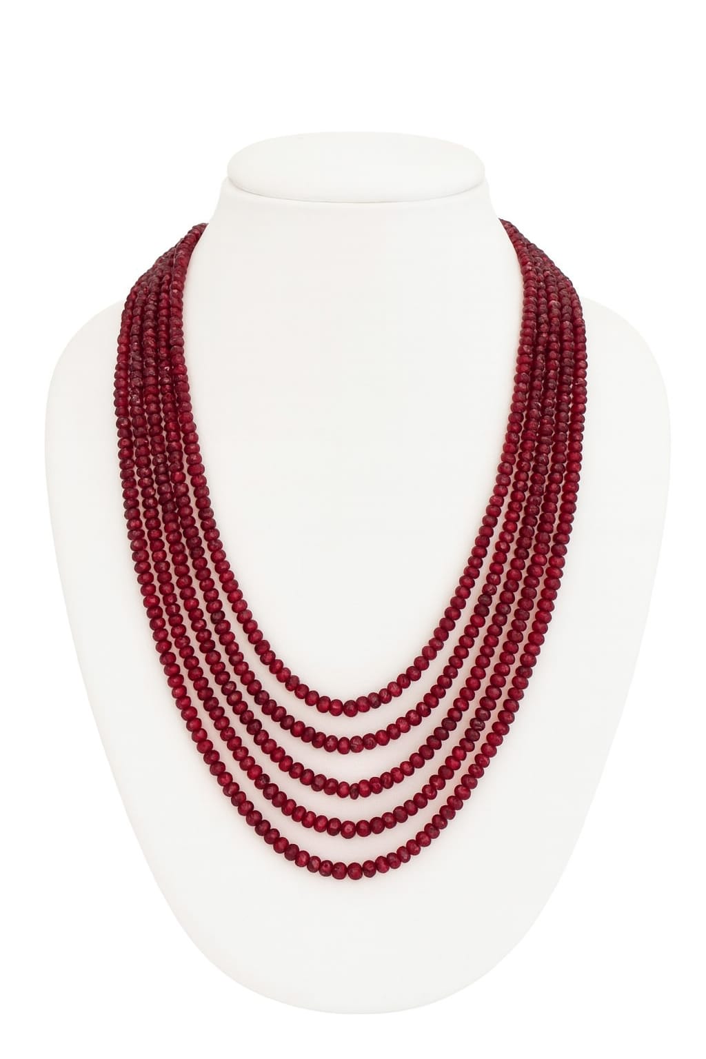 Antique Maroon Five Layered Beaded Mala For Women and Girl