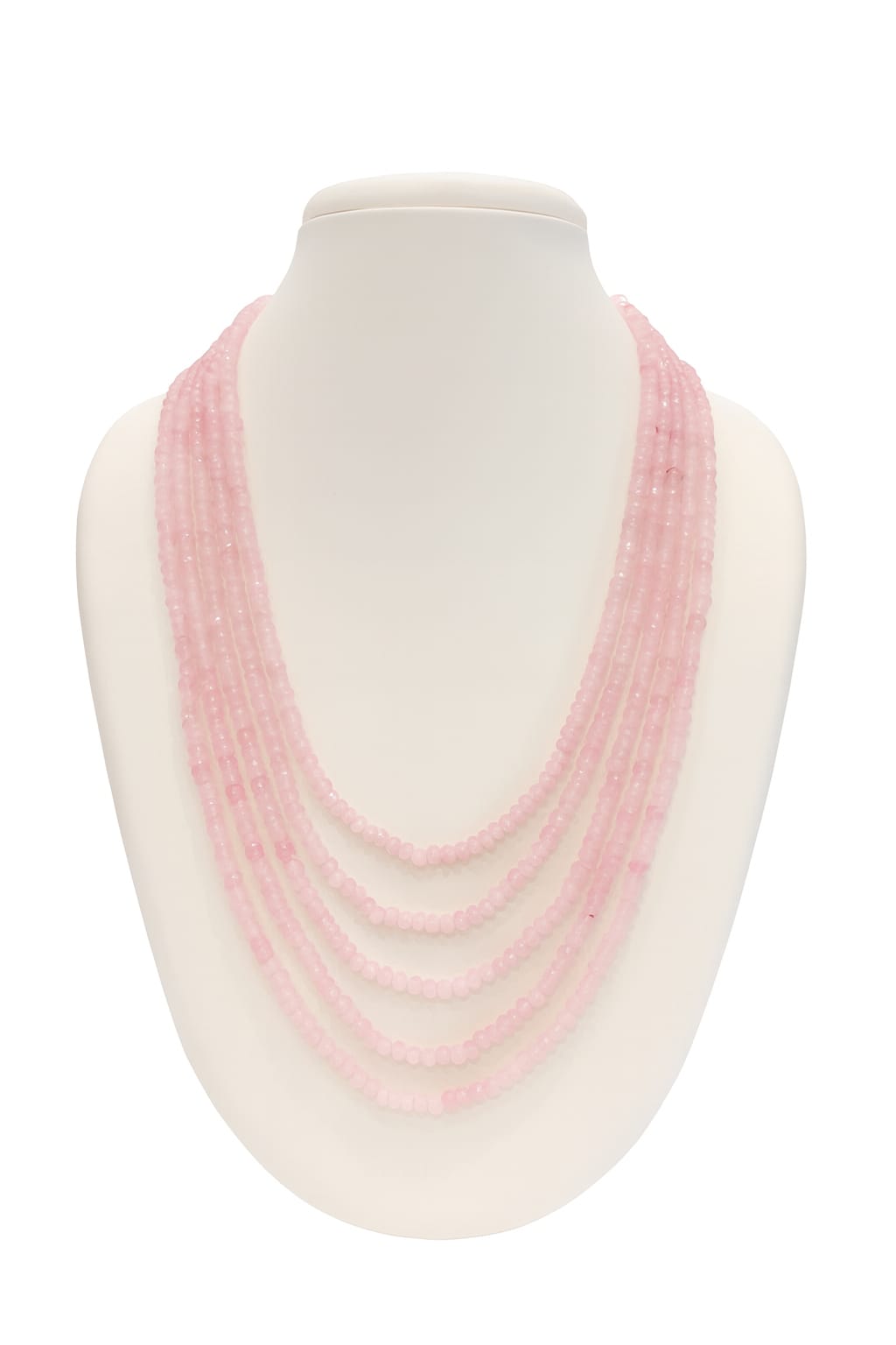 Antique Mint Pink Five Layered Beaded Mala For Women and Girl