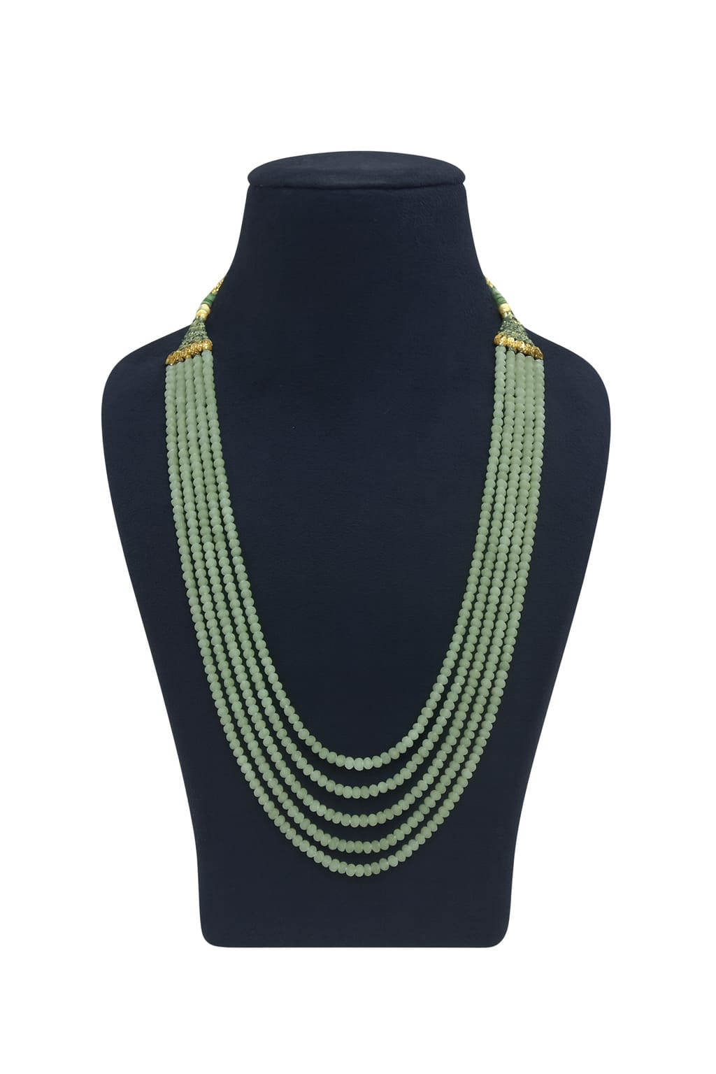 Antique Mint Green Five Layered Onyx Beaded Mala For Women and Girl