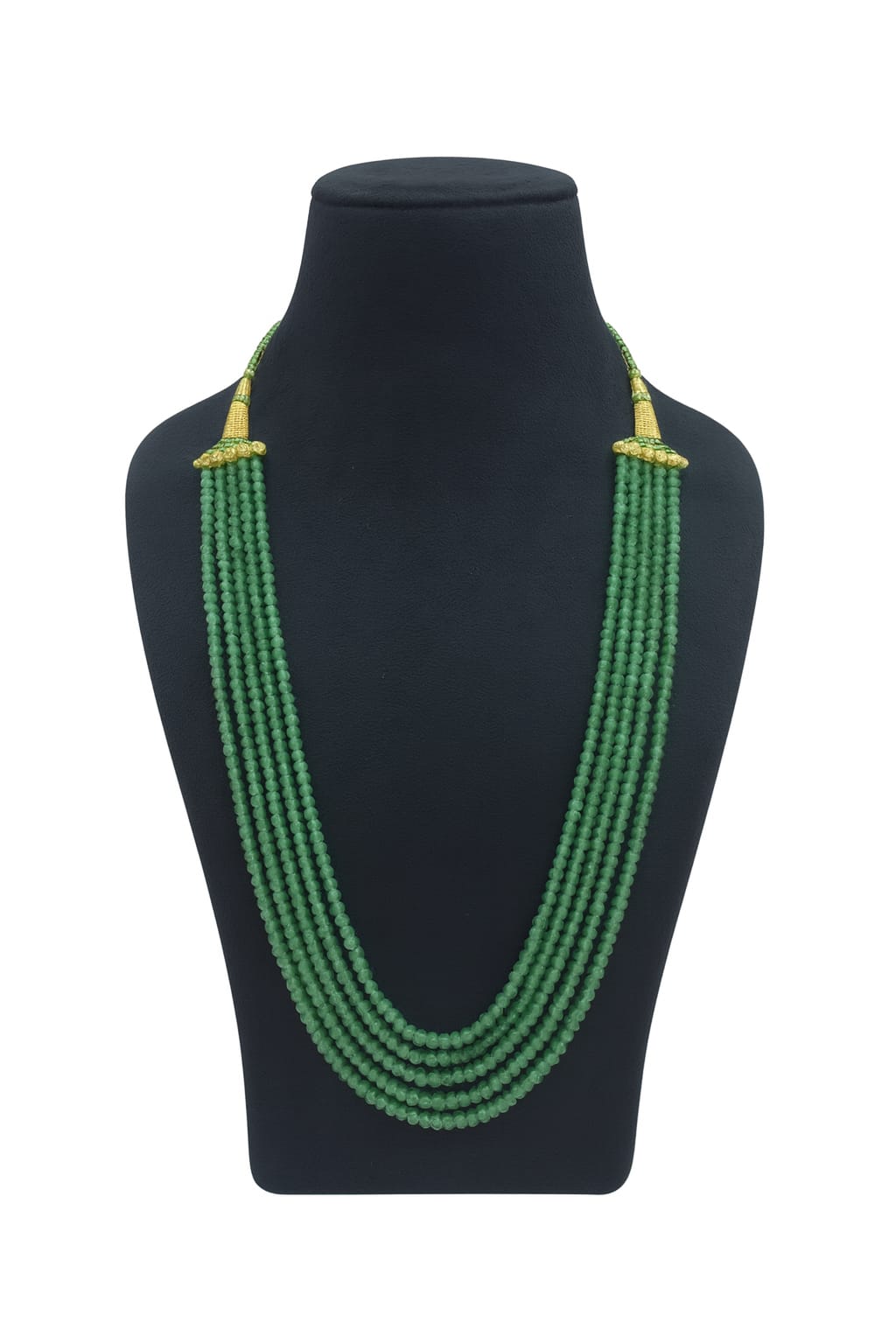Antique Green Five Layered Onyx Beaded Mala For Women and Girl