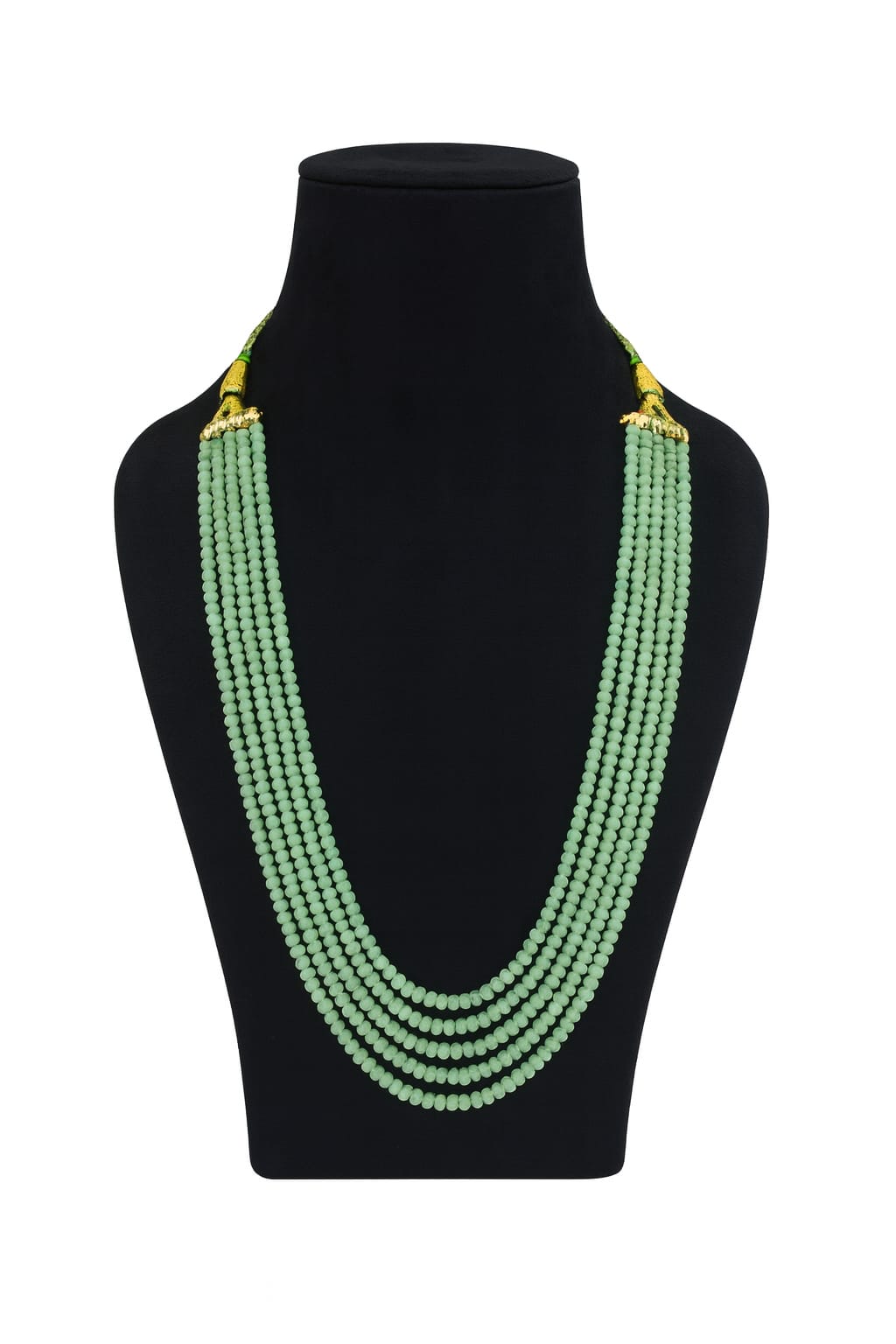 Unique Five Layered Green Onyx Beaded Mala For Women and Girl