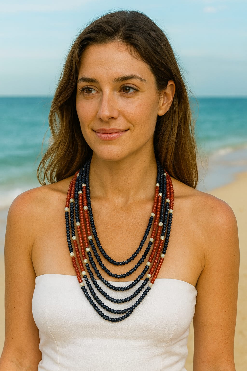 Unique Seven Layered Oynx Beaded Mala Red and black mala for women