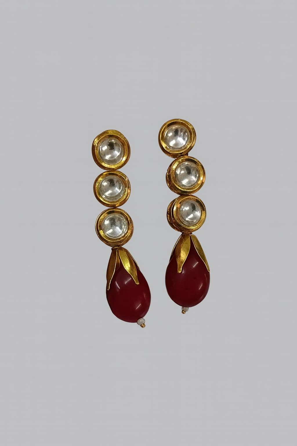 Meenakari Kundan With Tumble in Ruby Earrings for women