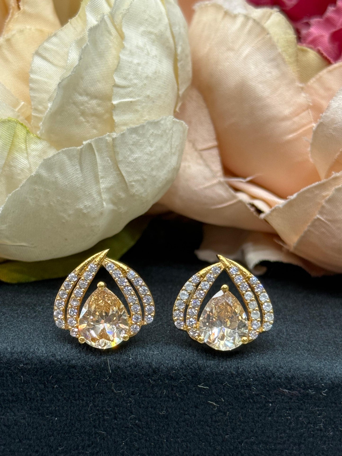 Cute and Little CZ Studs In White For Girls And Women