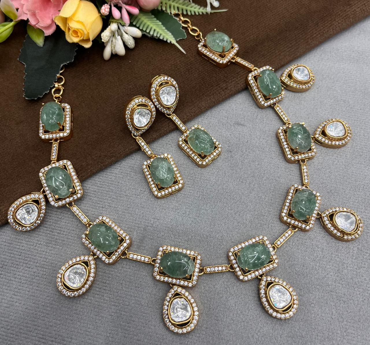 Precious Stone With Mossanite Necklace for woman