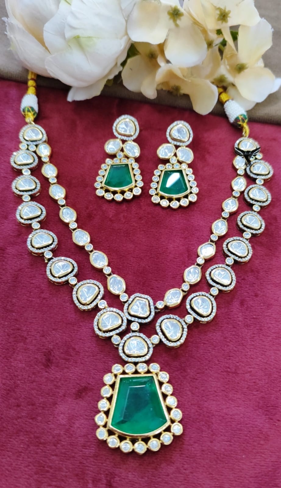 Double Layered Mossanite Necklace for woman