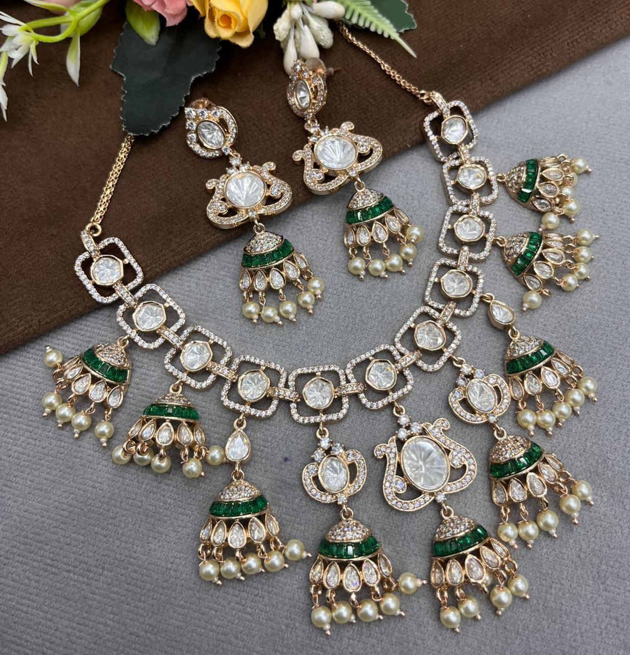 Layering Mossanite Kundan Necklace for woman
