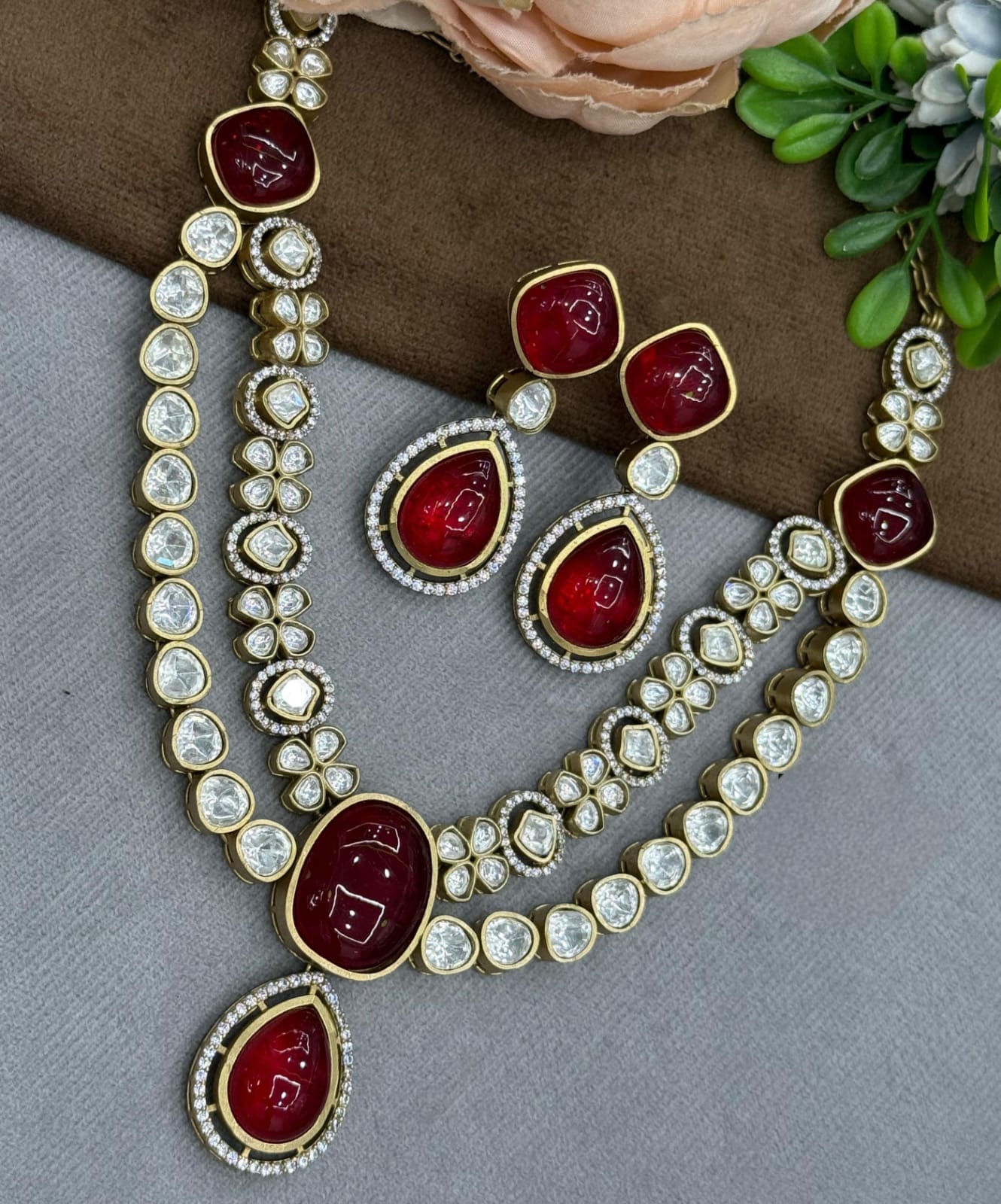 Double Layer Mossanite With Doublet Stones Necklace for woman